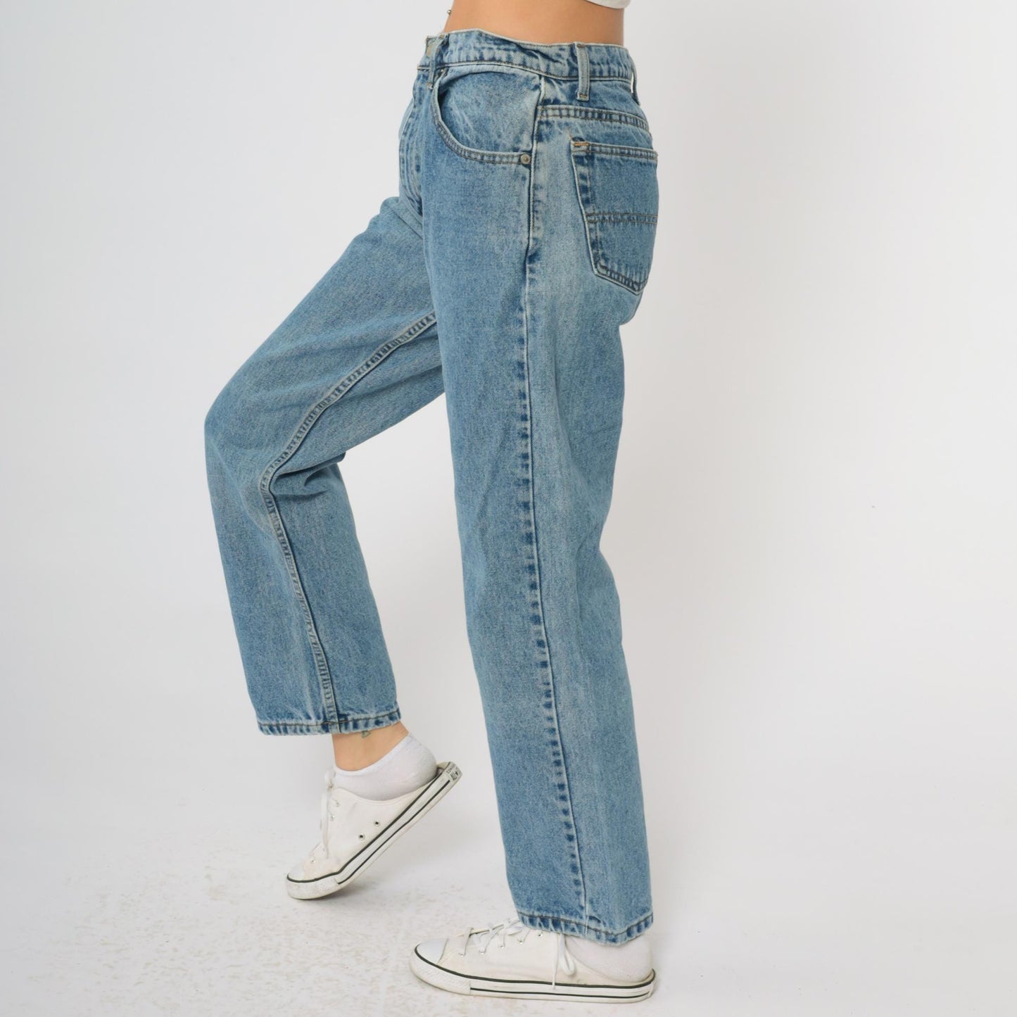 Y2K Polo Jeans Company High Waisted Mom Jeans Medium Blue Denim Size 10