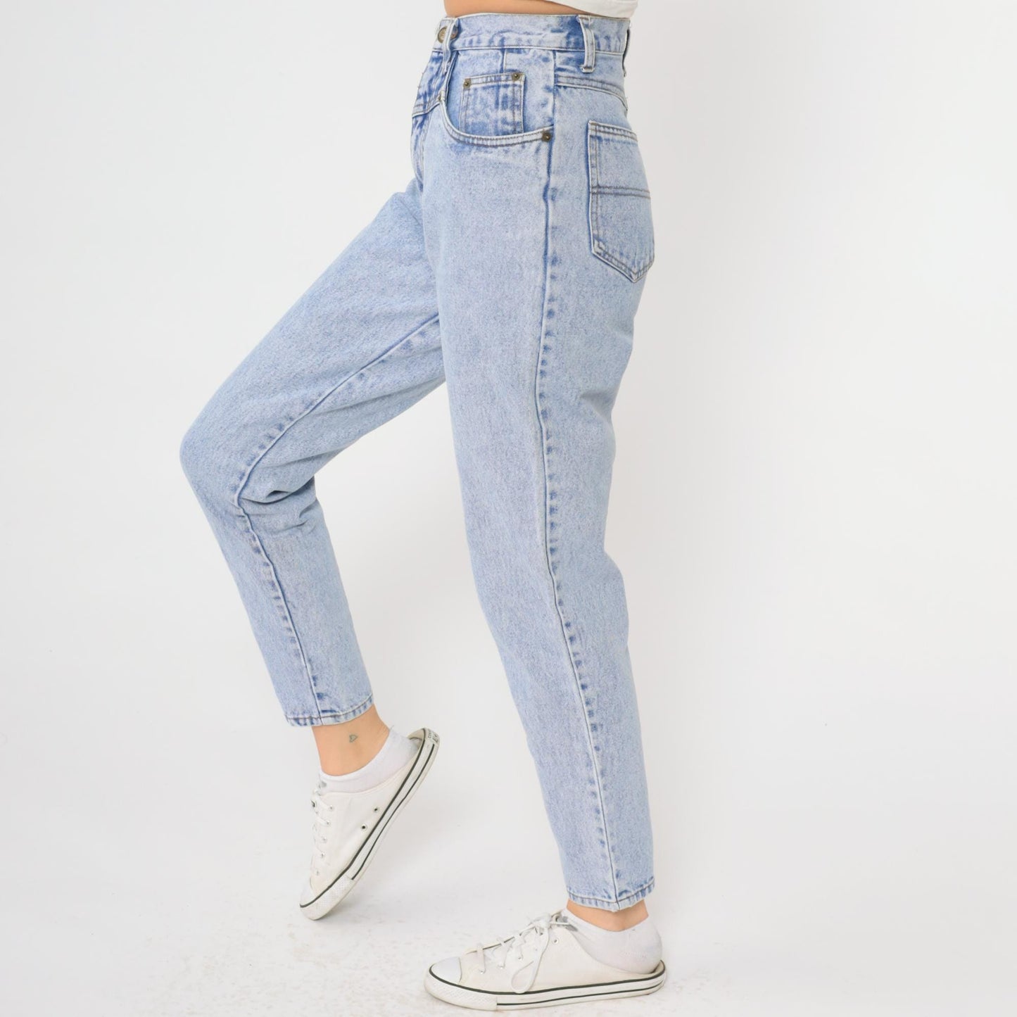 90s Rio Mom Jeans High Waisted Light Blue Denim Straight Leg Extra Small XS