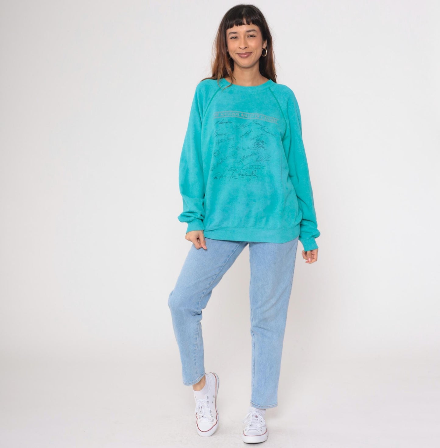90s National Ballet of Canada Sweatshirt Turquoise Graphic Raglan Extra Large