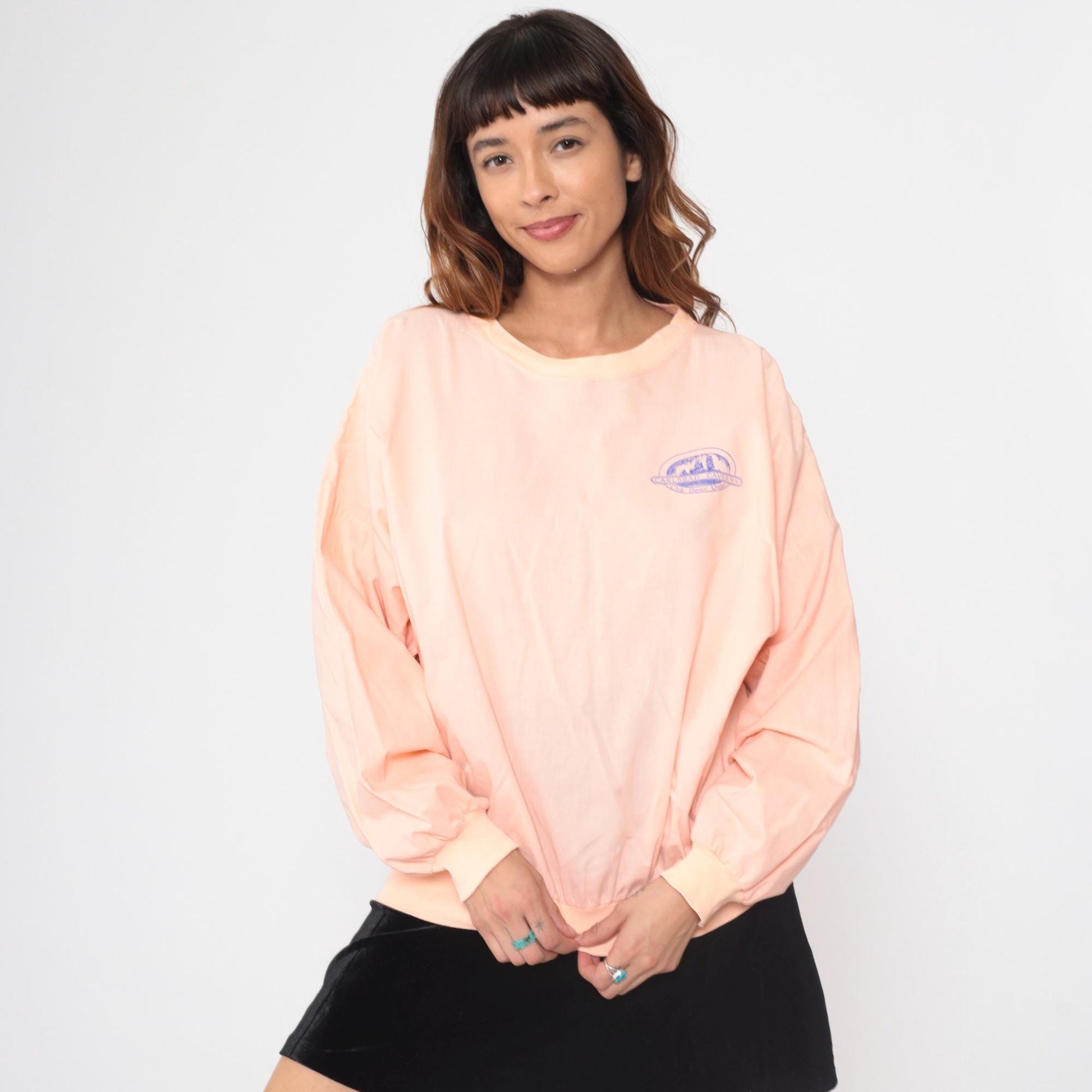 90s Carlsbad Caverns New Mexico Peach Sweatshirt Graphic Pullover Large L