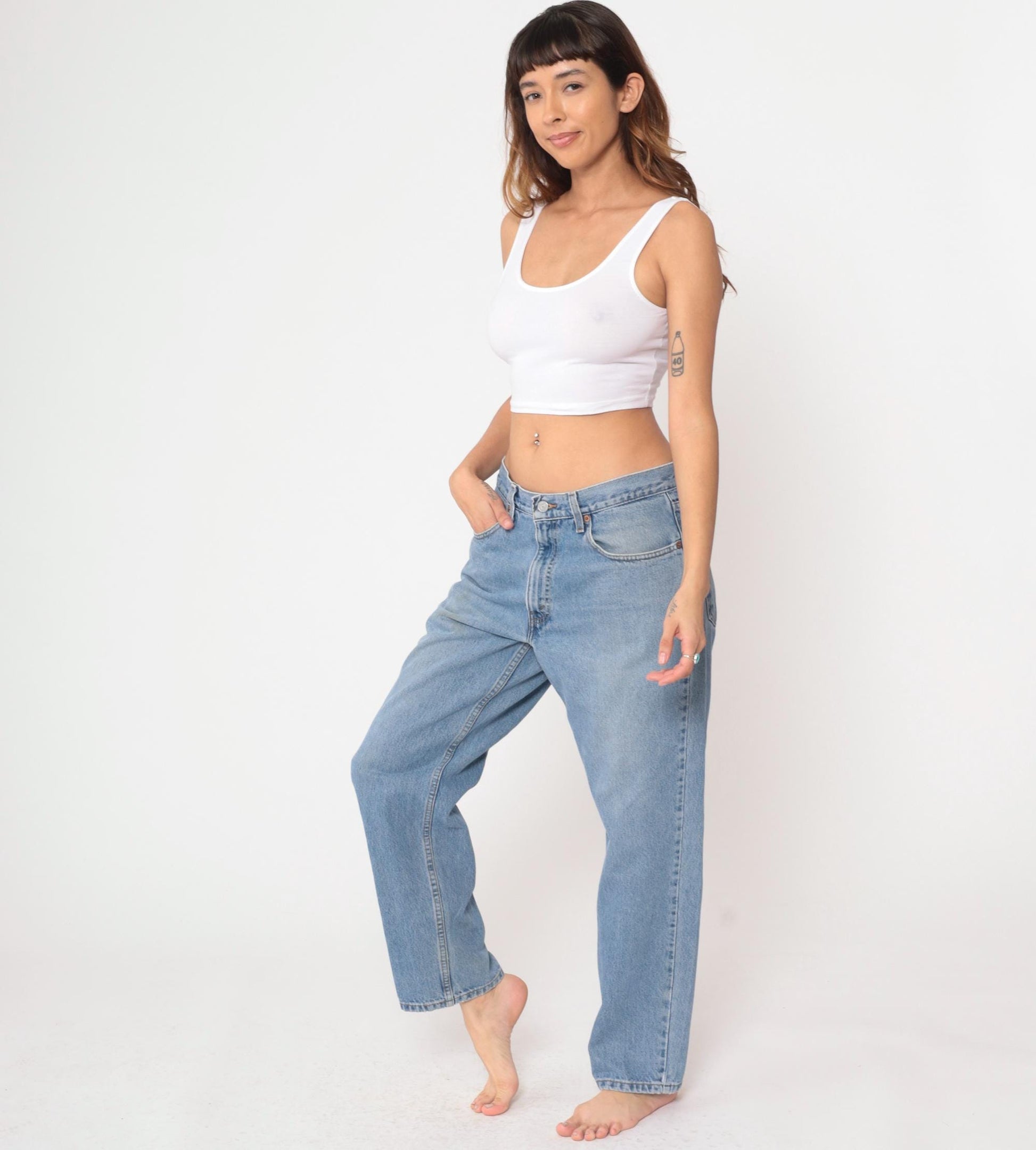 Levi's 550 Y2K Light Wash Jeans High Rise Straight Leg 34