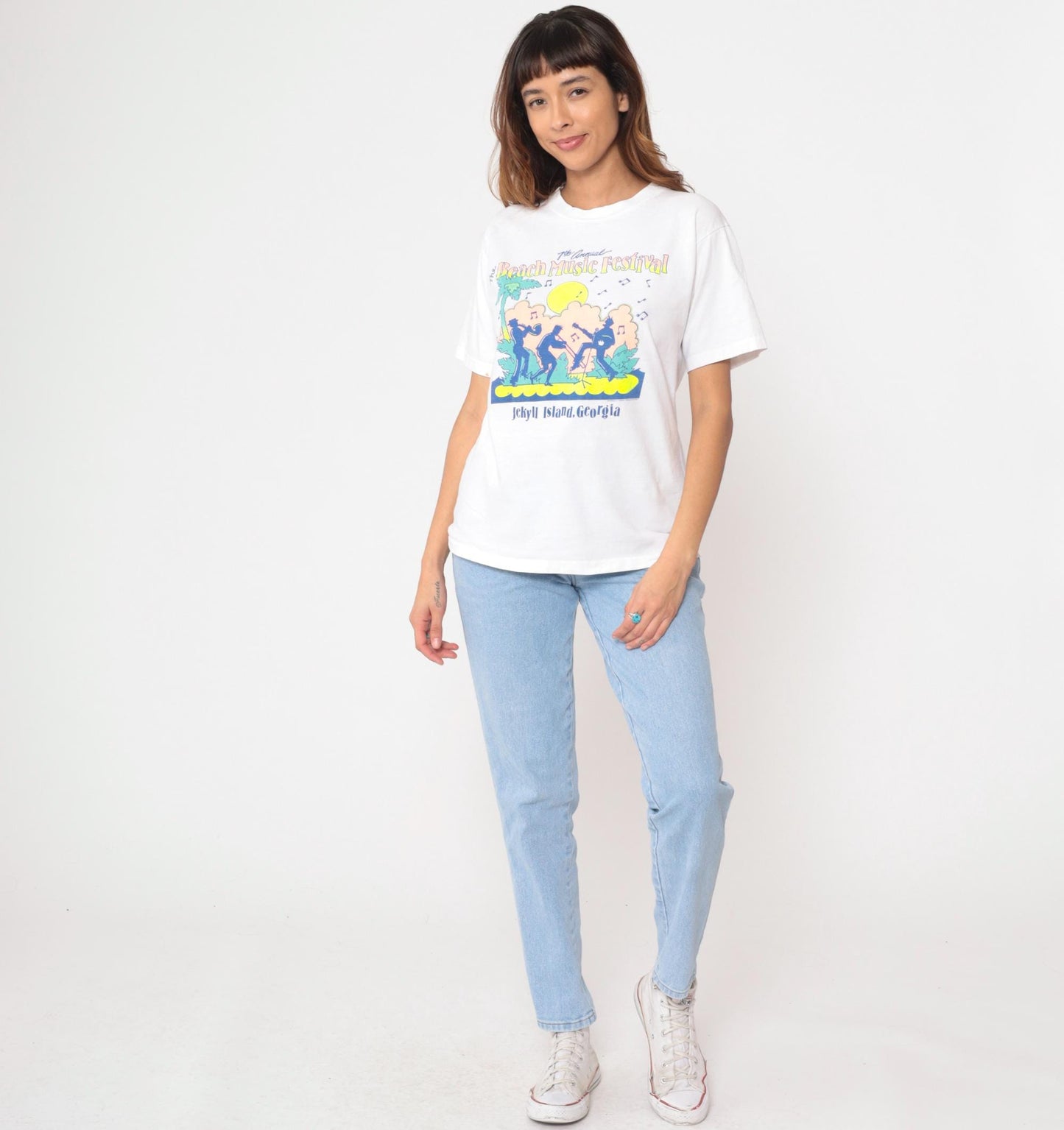 1990 Beach Music Festival Jekyll Island Georgia Concert Tee White Cotton Large