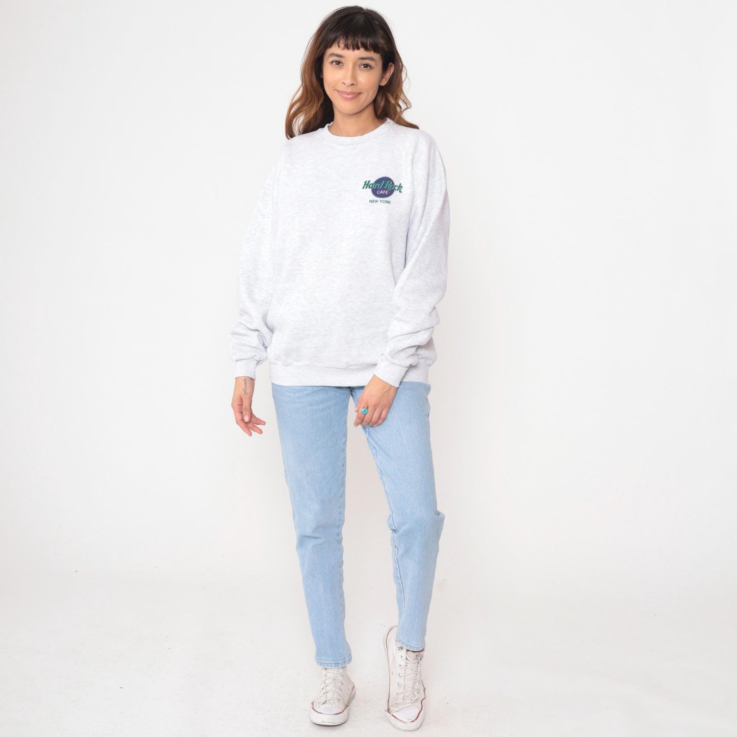 90s Hard Rock Cafe New York Sweatshirt Grey Crewneck Large L