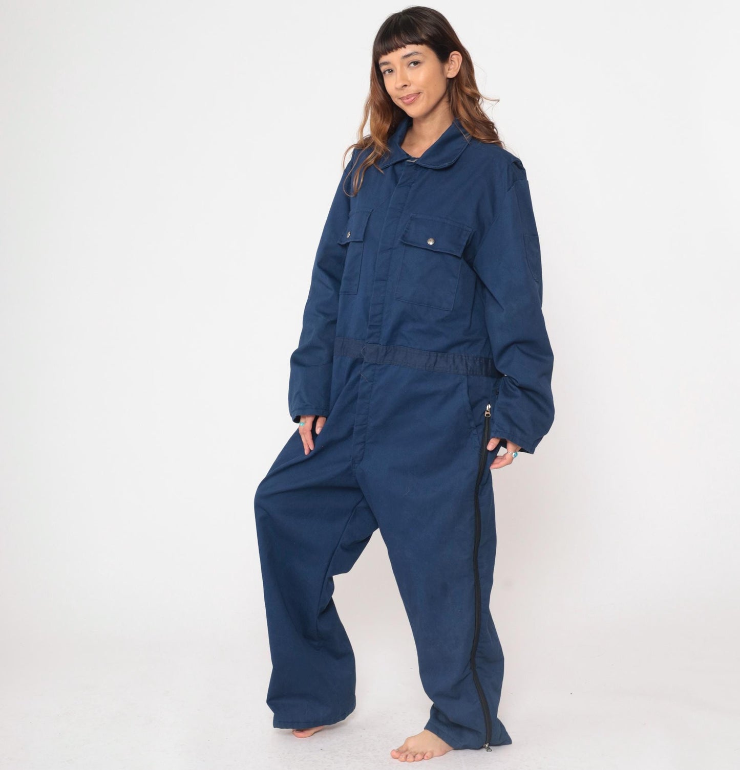 80s Walls Blizzard Pruf Navy Coveralls Insulated Workwear Jumpsuit Large L