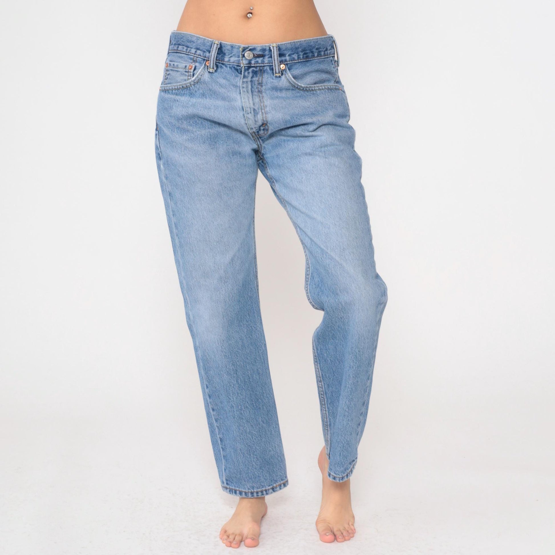 Y2K Levi's 505 Light Blue Straight Leg Mid Rise Jeans Large L