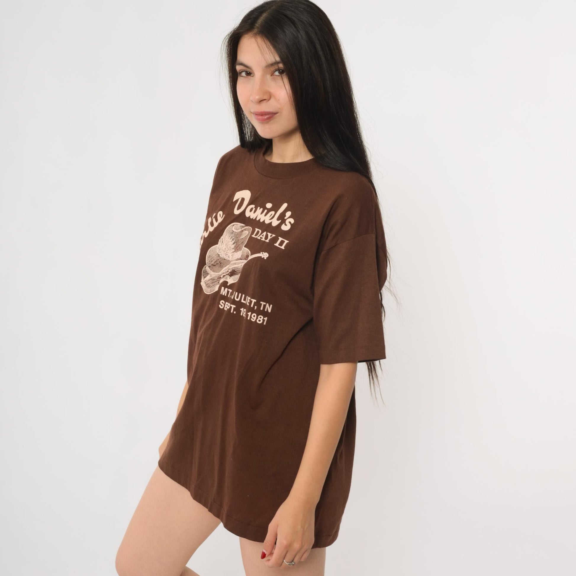 1981 Charlie Daniels Day II Concert Tee Brown Graphic Medium