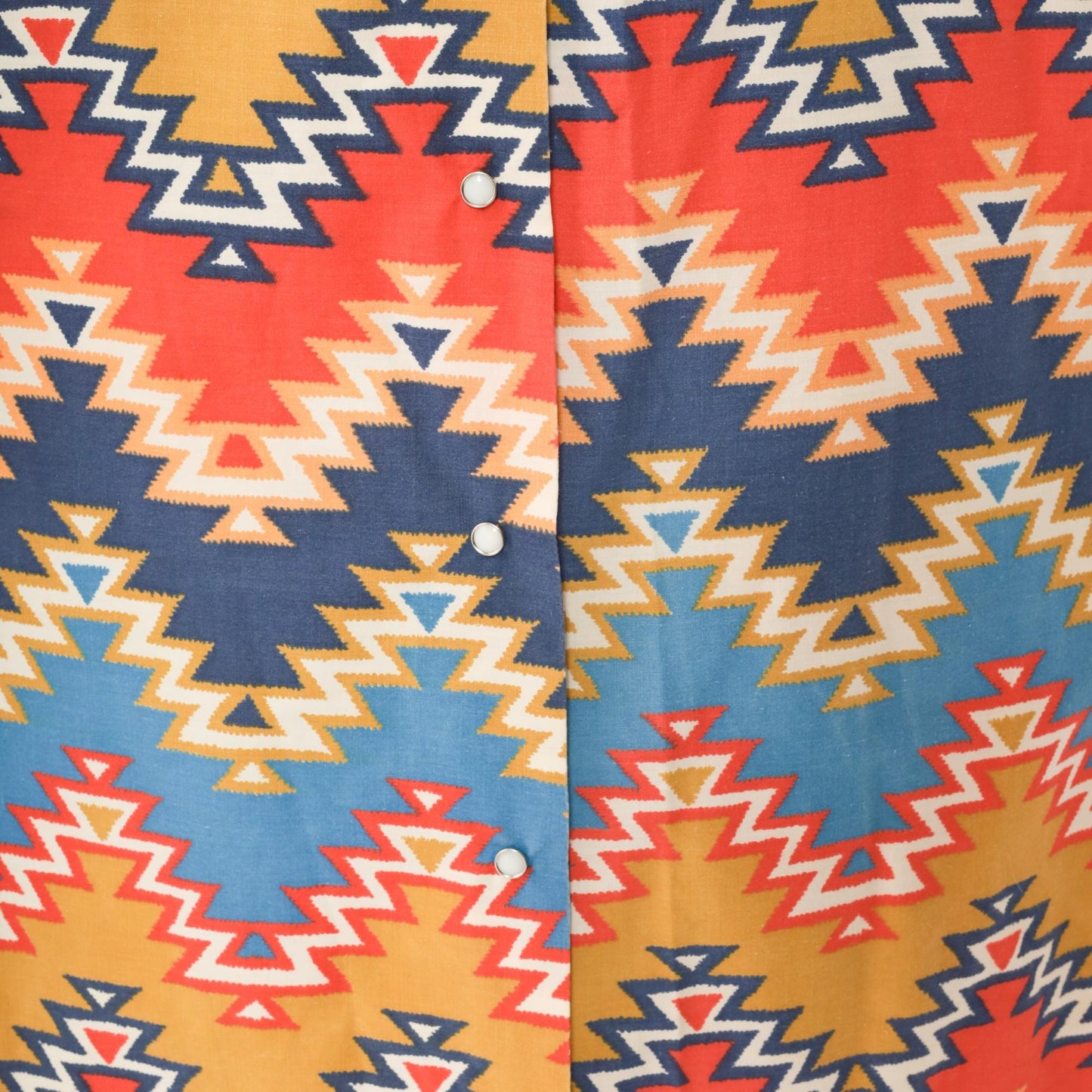 70s Geometric Southwest Halter Midi Dress Cotton Diamond Zigzag Small S