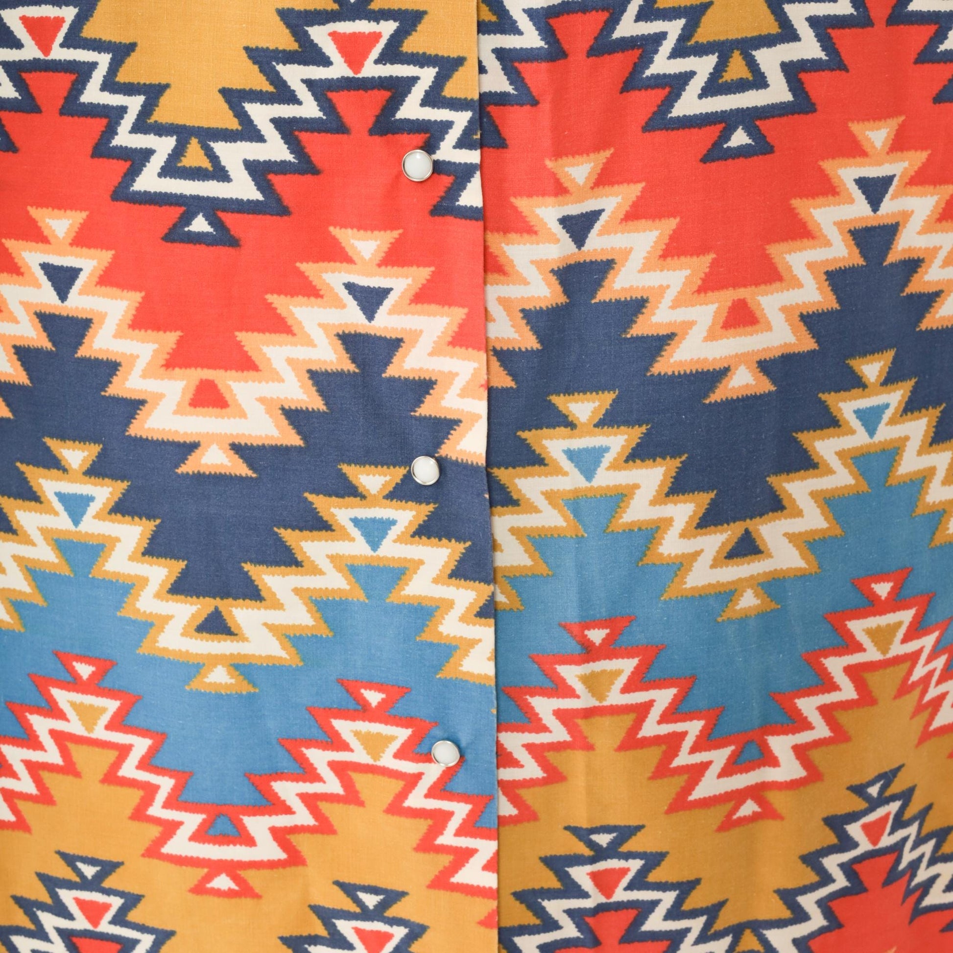 70s Geometric Southwest Halter Midi Dress Cotton Diamond Zigzag Small S