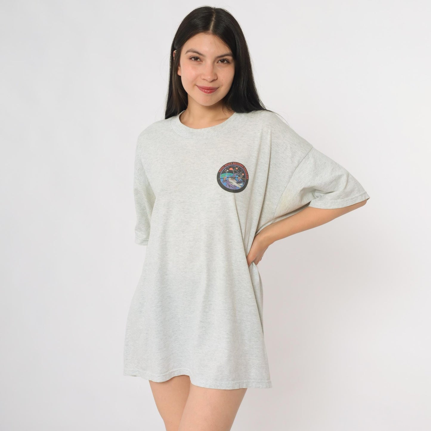 90s Space Wizard Graphic Tee Fruit of the Loom Grey Heather Extra Large XL