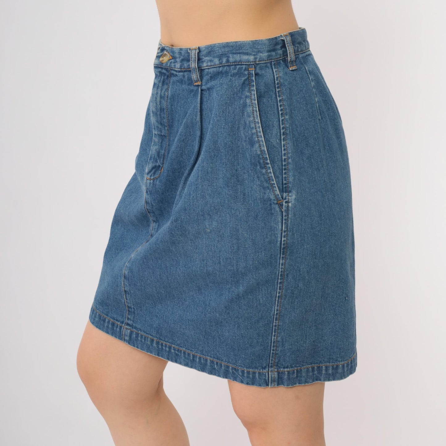 90s Eddie Bauer Denim Mini Skirt High Waist Blue Jean Small S