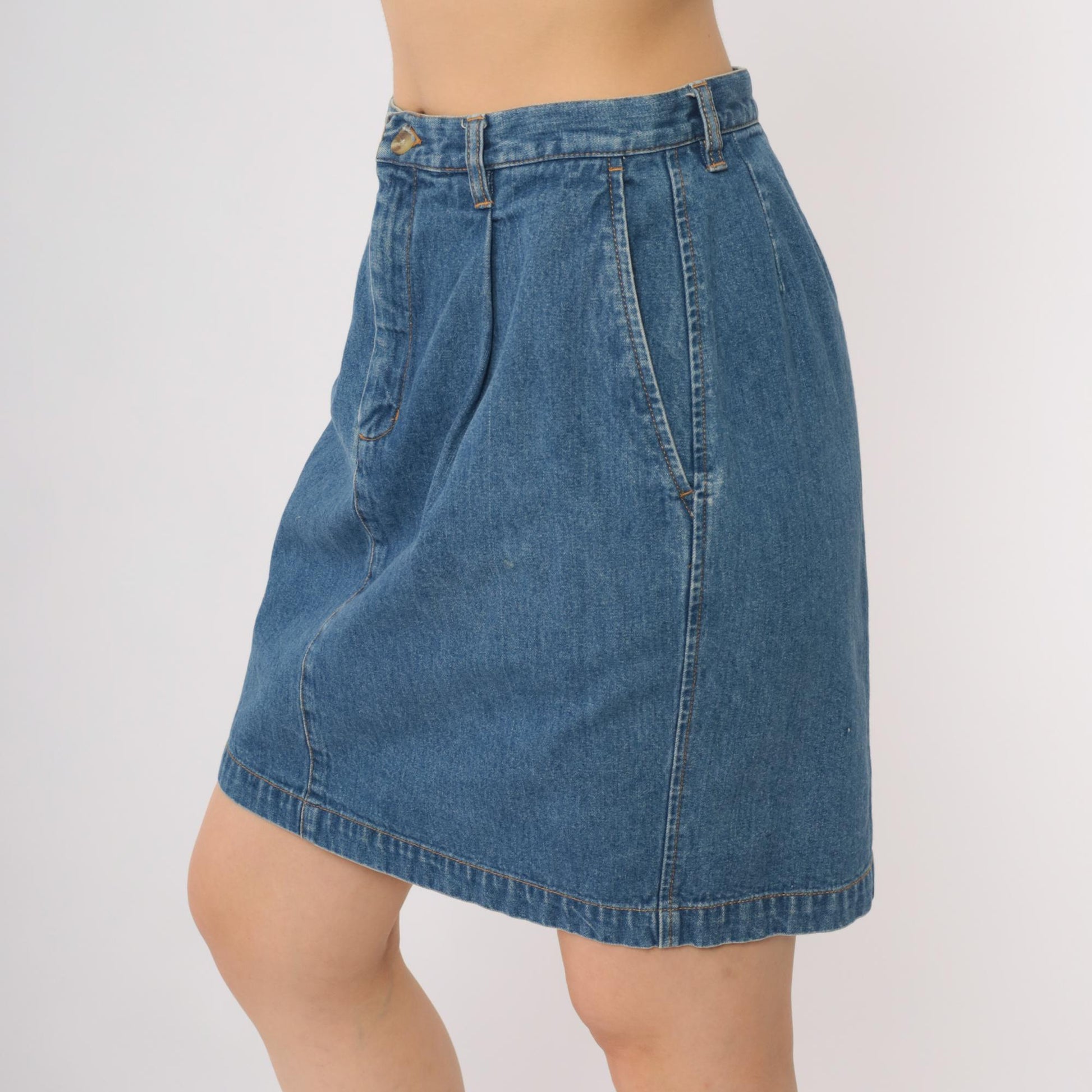 90s Eddie Bauer Denim Mini Skirt High Waist Blue Jean Small S