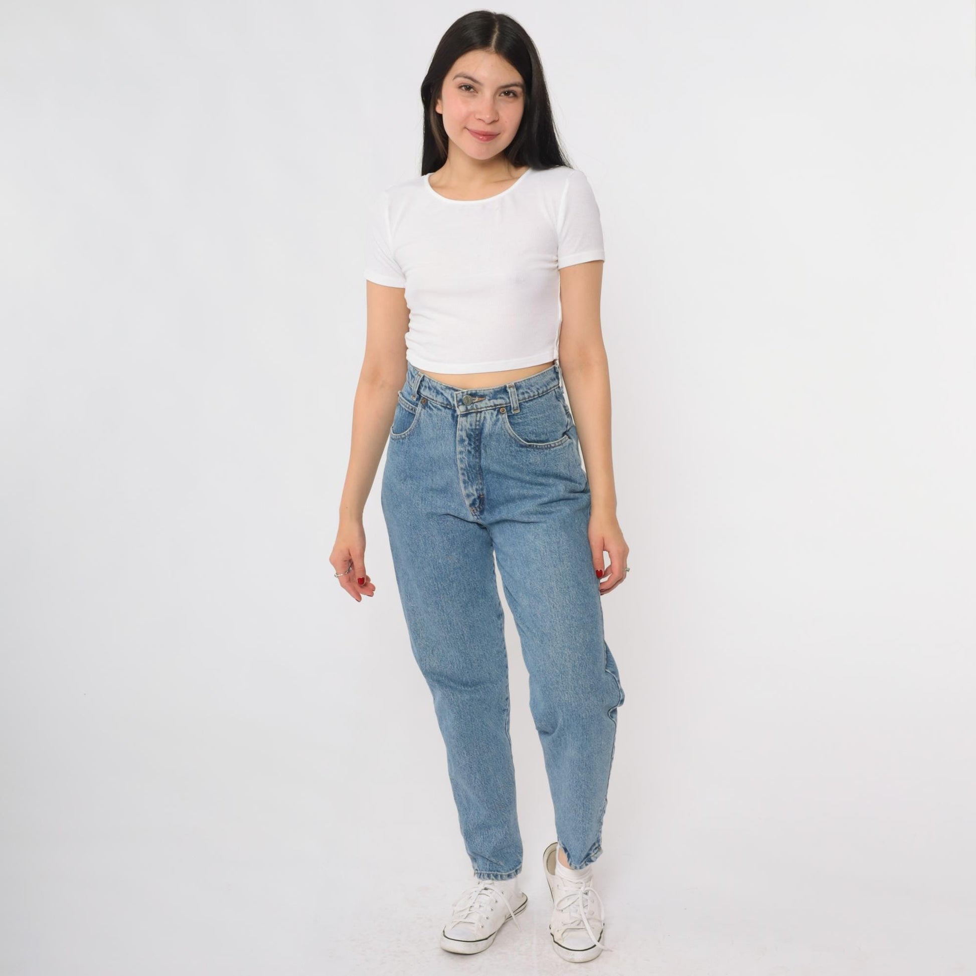 90s Palmetto's Dungarees Mom Jeans Light Blue High Waisted Small S