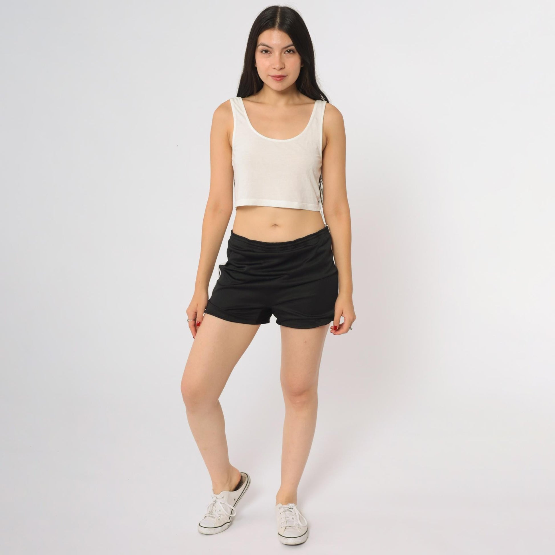 80s Champ Athletic Shorts Black White Stripe Track Shorts Extra Large XL