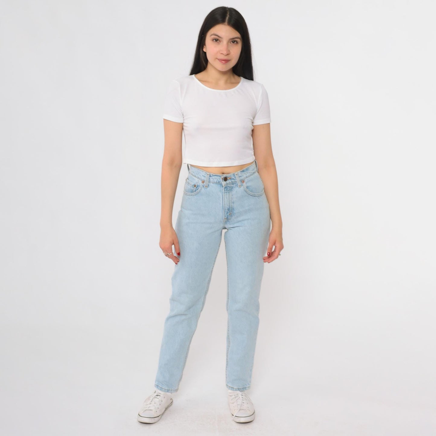 Levi's 550 90s Light Blue High Waisted Jeans Tapered Leg Extra Small XS
