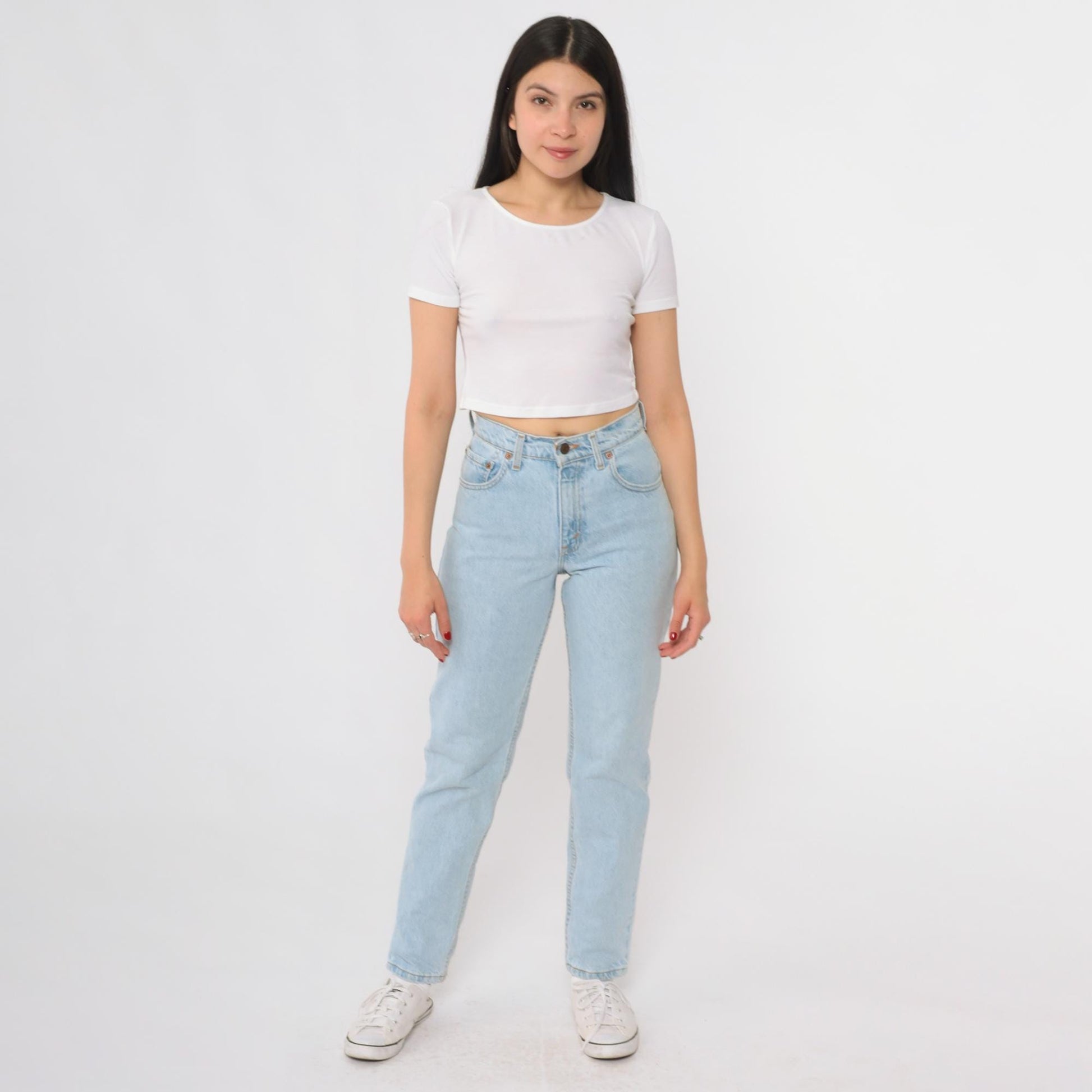 Levi's 550 90s Light Blue High Waisted Jeans Tapered Leg Extra Small XS