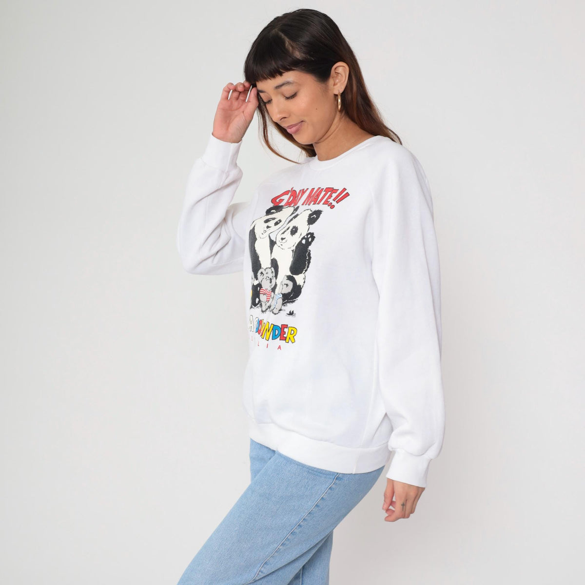 80s Australia Koala Sweatshirt Pandas Down Under Graphic Pullover Medium