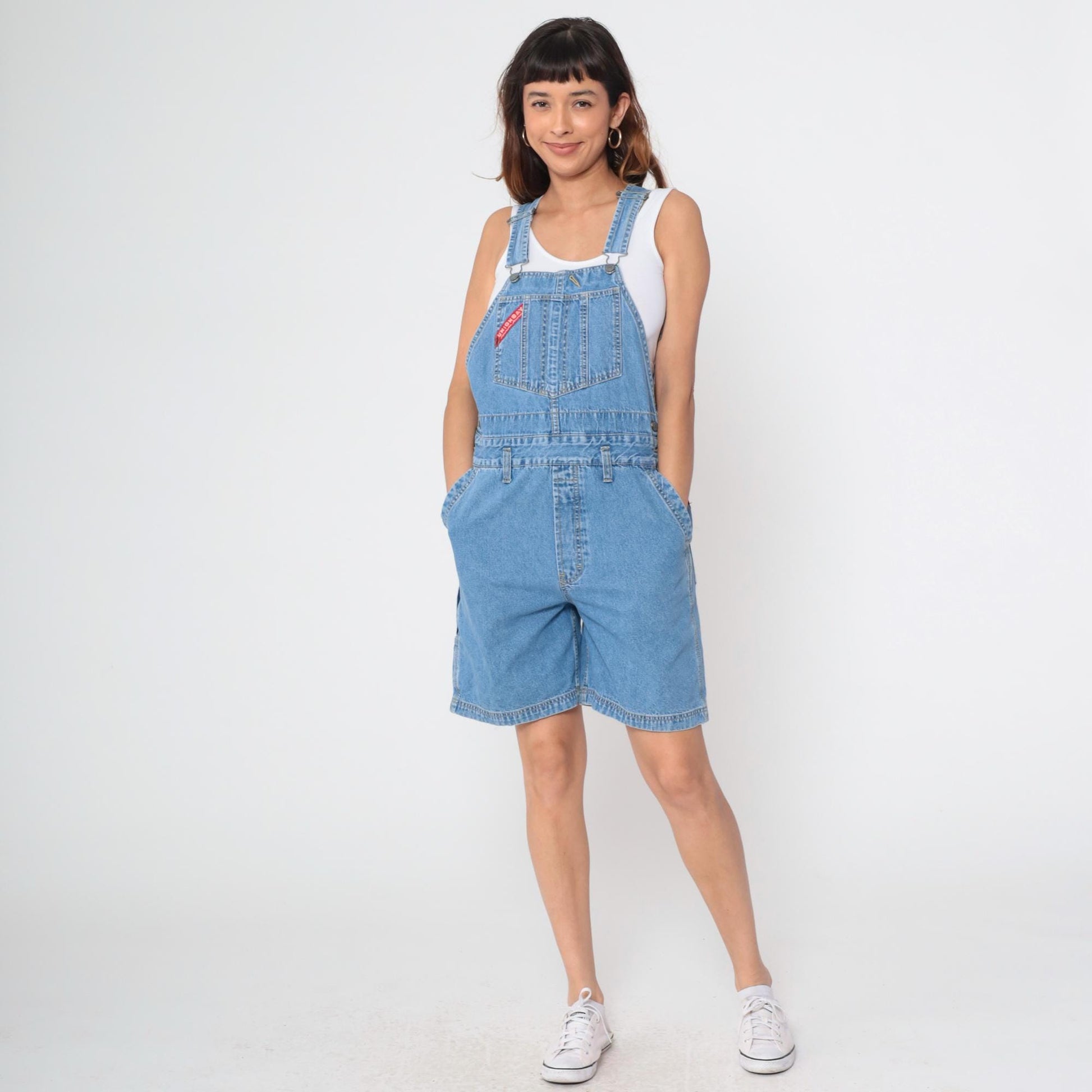 Y2K Union Bay Denim Shortalls Blue Bib Overalls Medium M