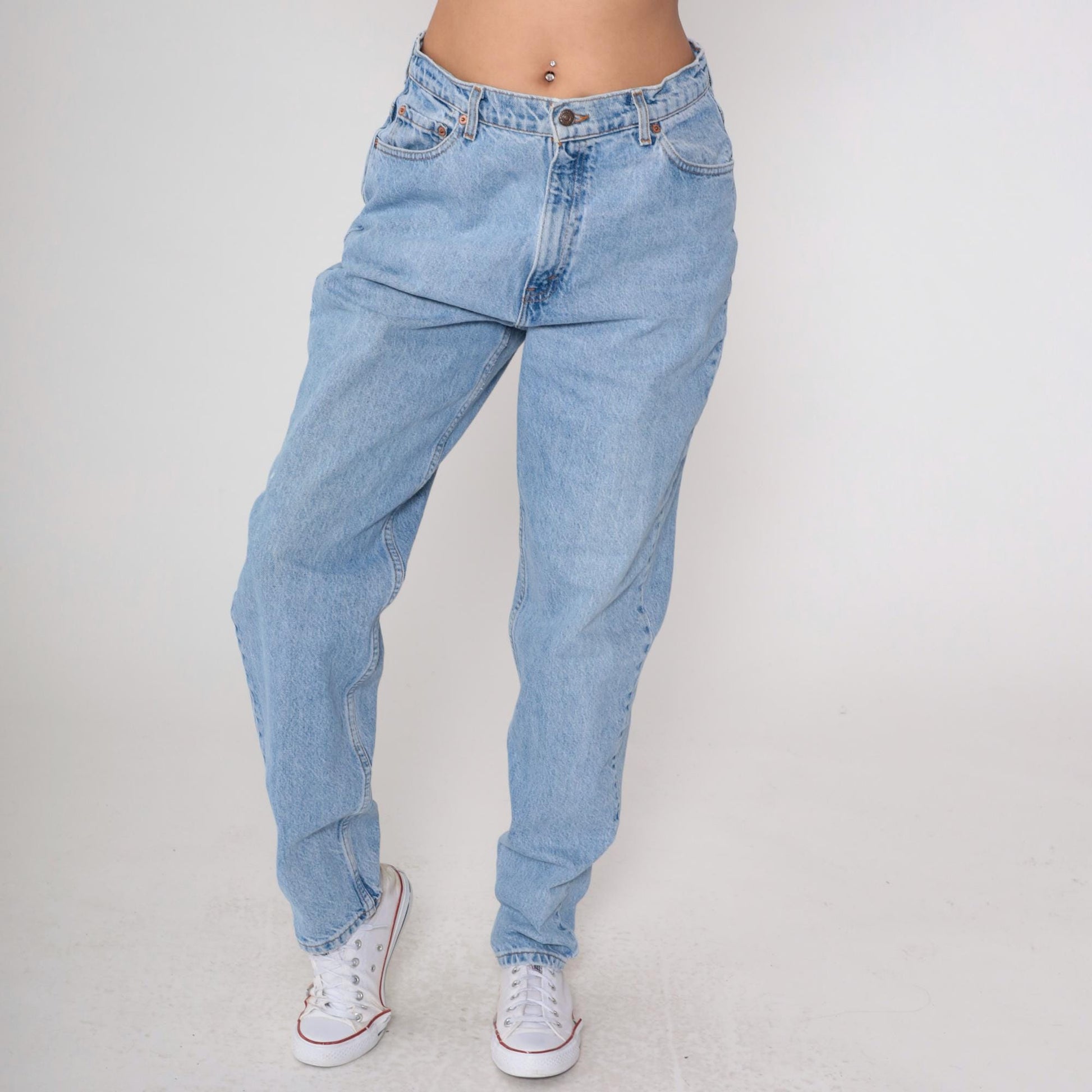 Levi's 521 High Waist Mom Jeans Blue Denim Tapered 90s 16 Long
