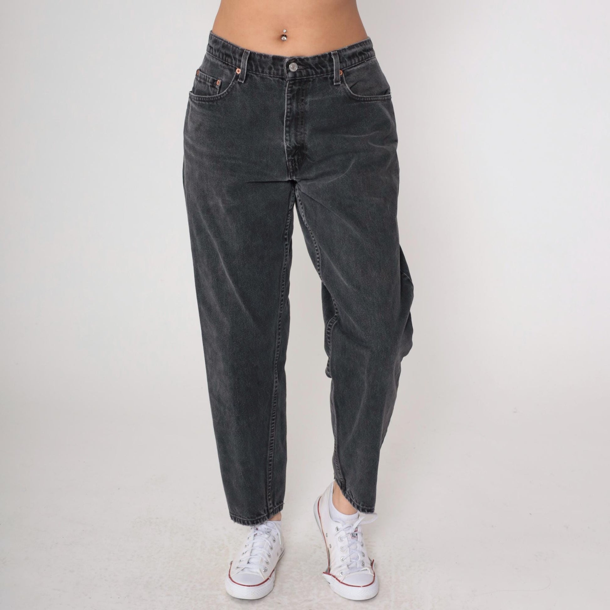 90s Levi's 560 Black Denim Jeans High Waist Relaxed Fit 32x30