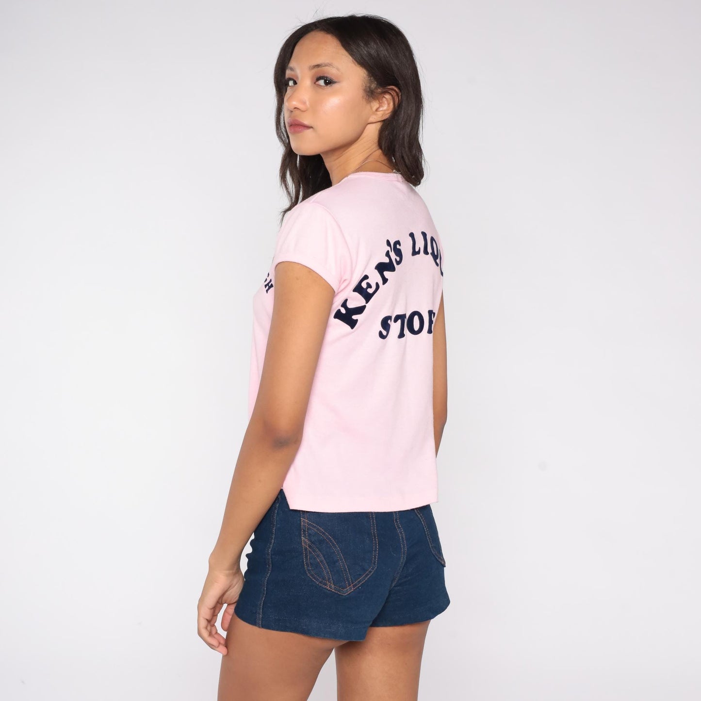 80s Pink Graphic Tee Ken's Liquor Store Stedman Cotton Medium