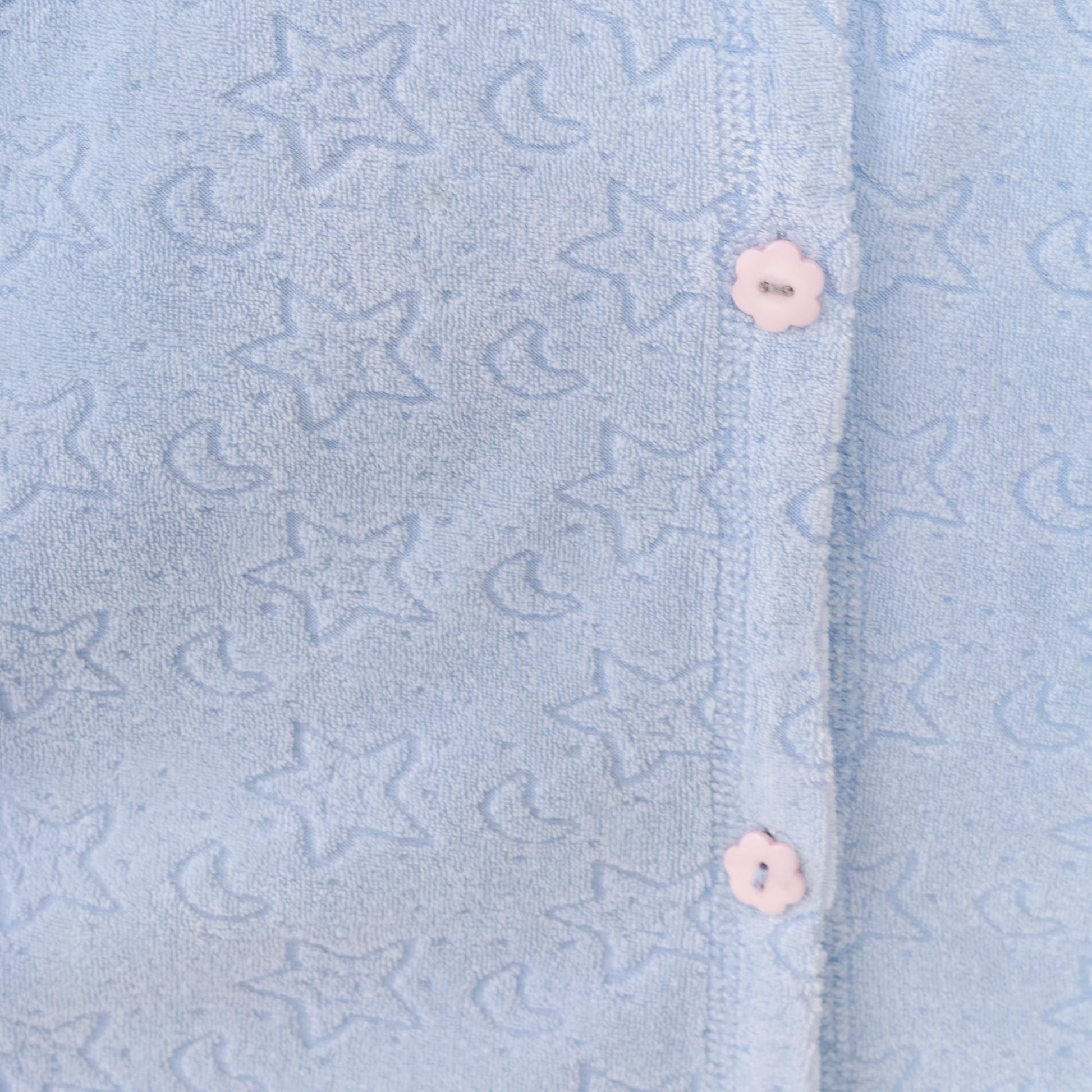 80s Goodnight Celestial Housedress Moon Stars Periwinkle Blue Knee Length Large