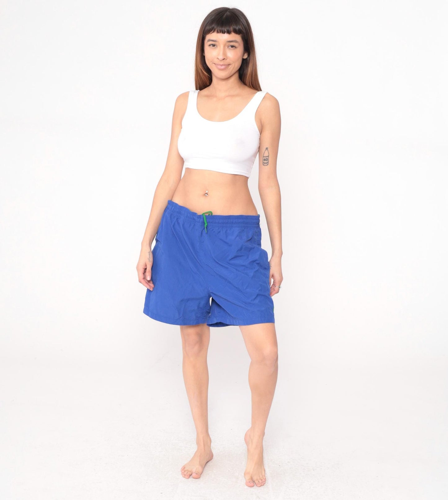 Polo Ralph Lauren 90s Blue Swim Trunks Drawstring Board Shorts Extra Large XL