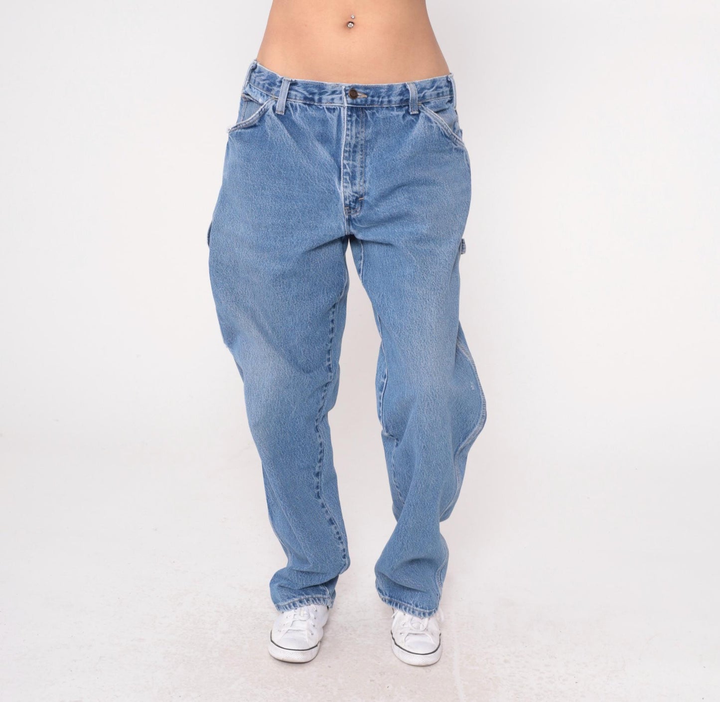 Y2K Dickies Carpenter Jeans Blue Denim Straight Leg Utility 36x34