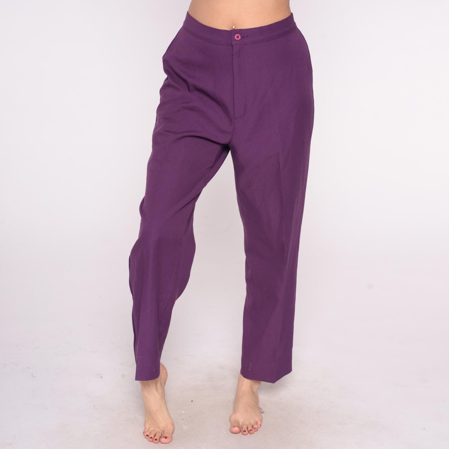 70s Levi's Bend Over Purple High Waisted Trousers Straight Leg Medium M