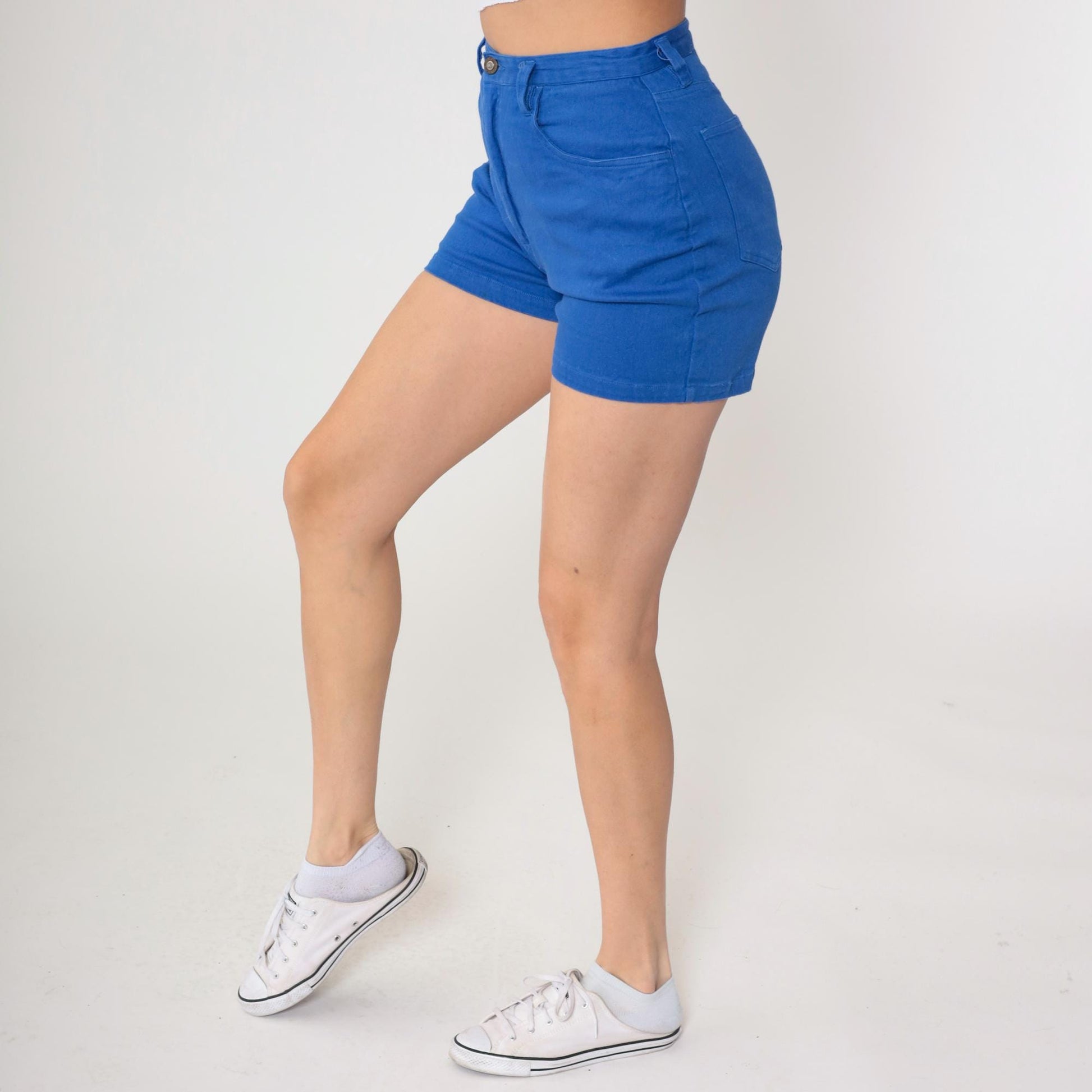 90s Exp Jeans Royal Blue High-Waisted Denim Shorts Small S