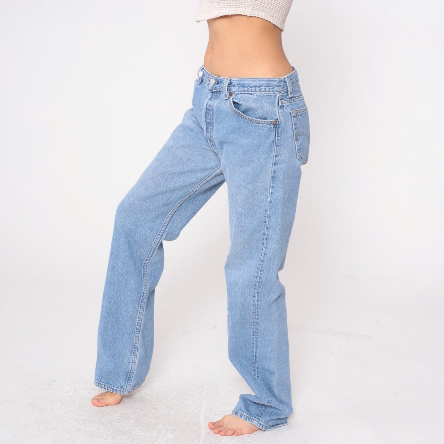 90s Levi's Light Wash High Waist Straight Leg Jeans Cotton Denim W34 L34