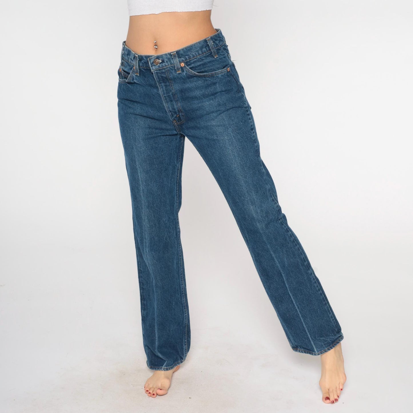 80s Levi's High Rise Straight Leg Jeans Blue Denim 32x32 Medium