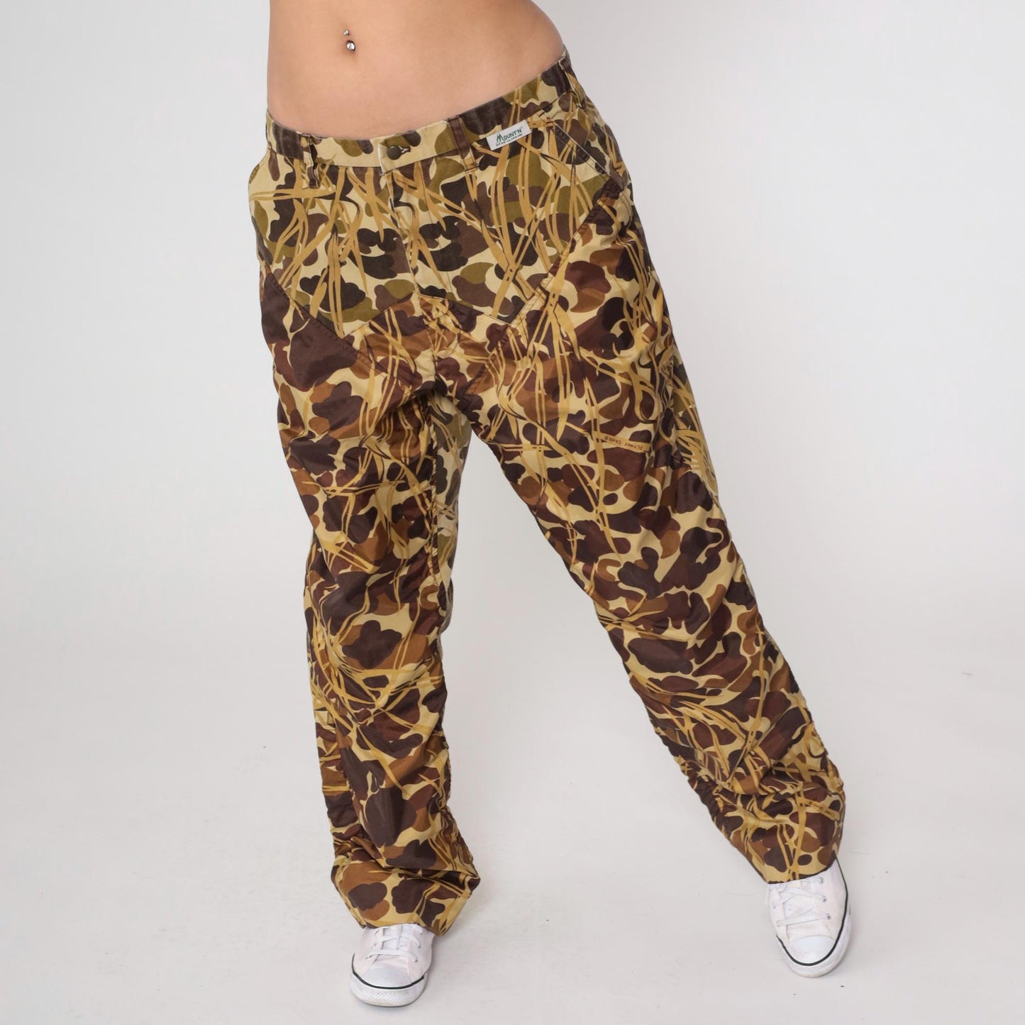 Y2K Mount'n Prairie Camo Pants Straight Leg Reed Print Brown Tan 38