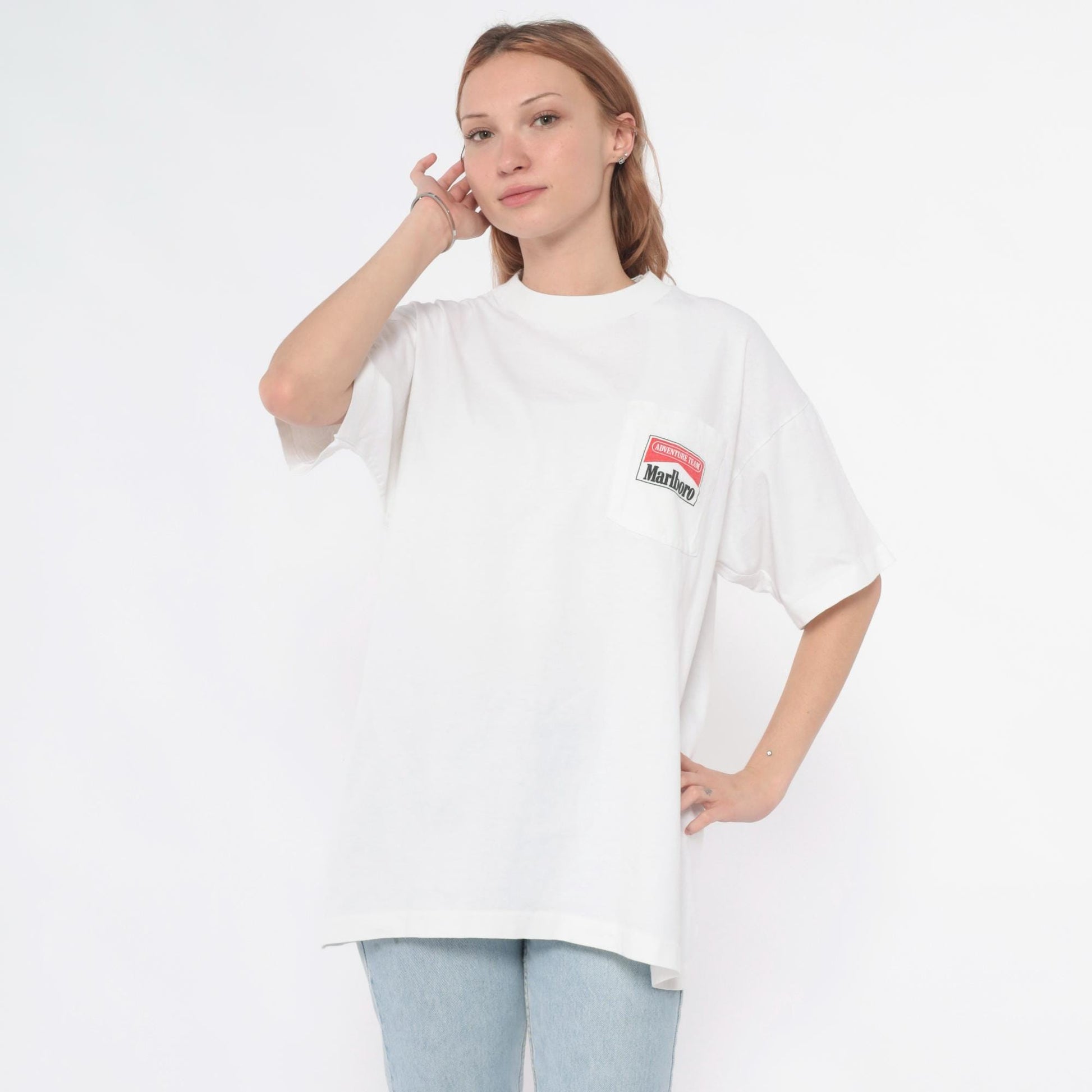 90s Marlboro Adventure Team Kayaking Graphic T-Shirt White Cotton XL