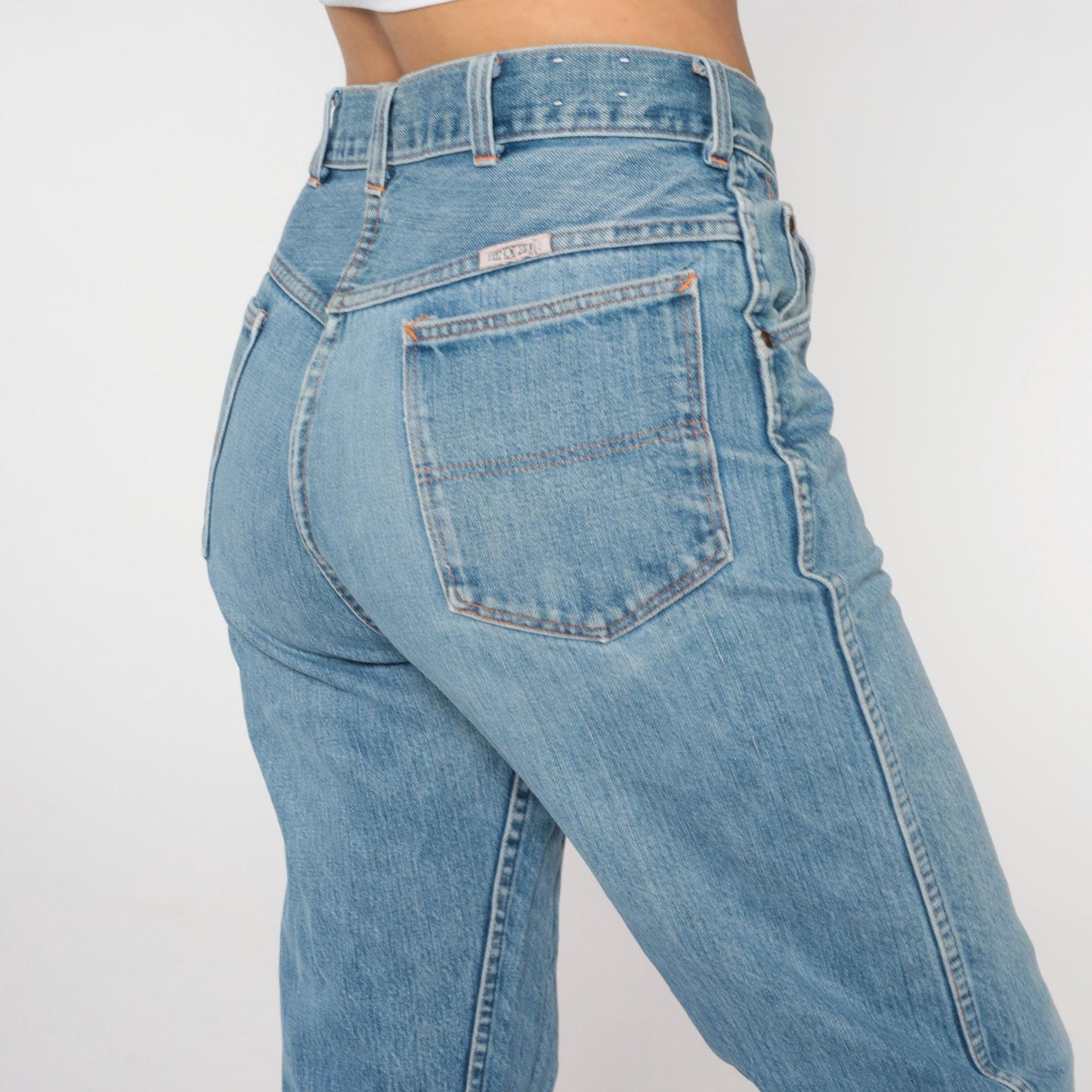 80s Gauchos Light Wash Wide Leg Jeans High Rise Cropped Denim Medium