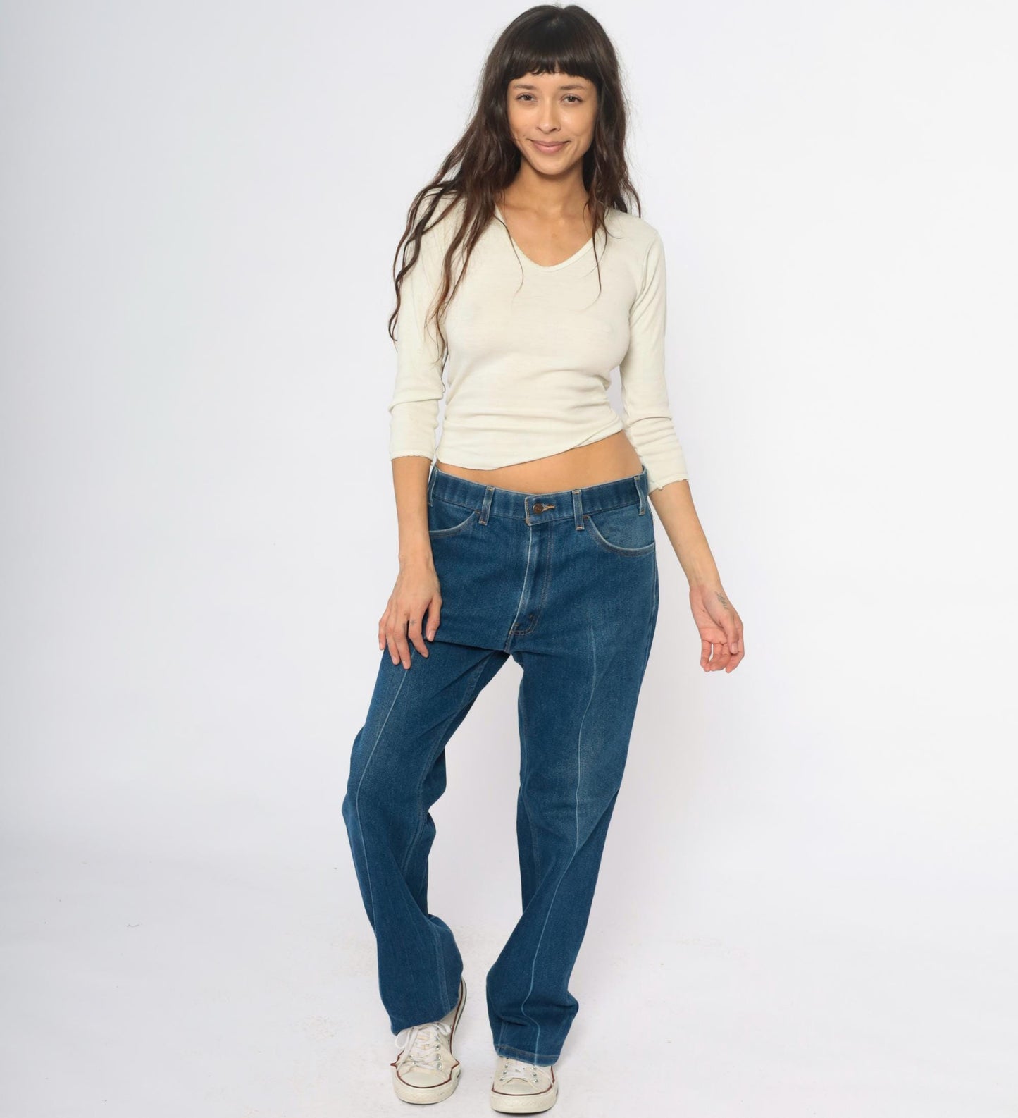 80s Levi's High Waist Straight Leg Jeans Medium Blue Denim 36x32