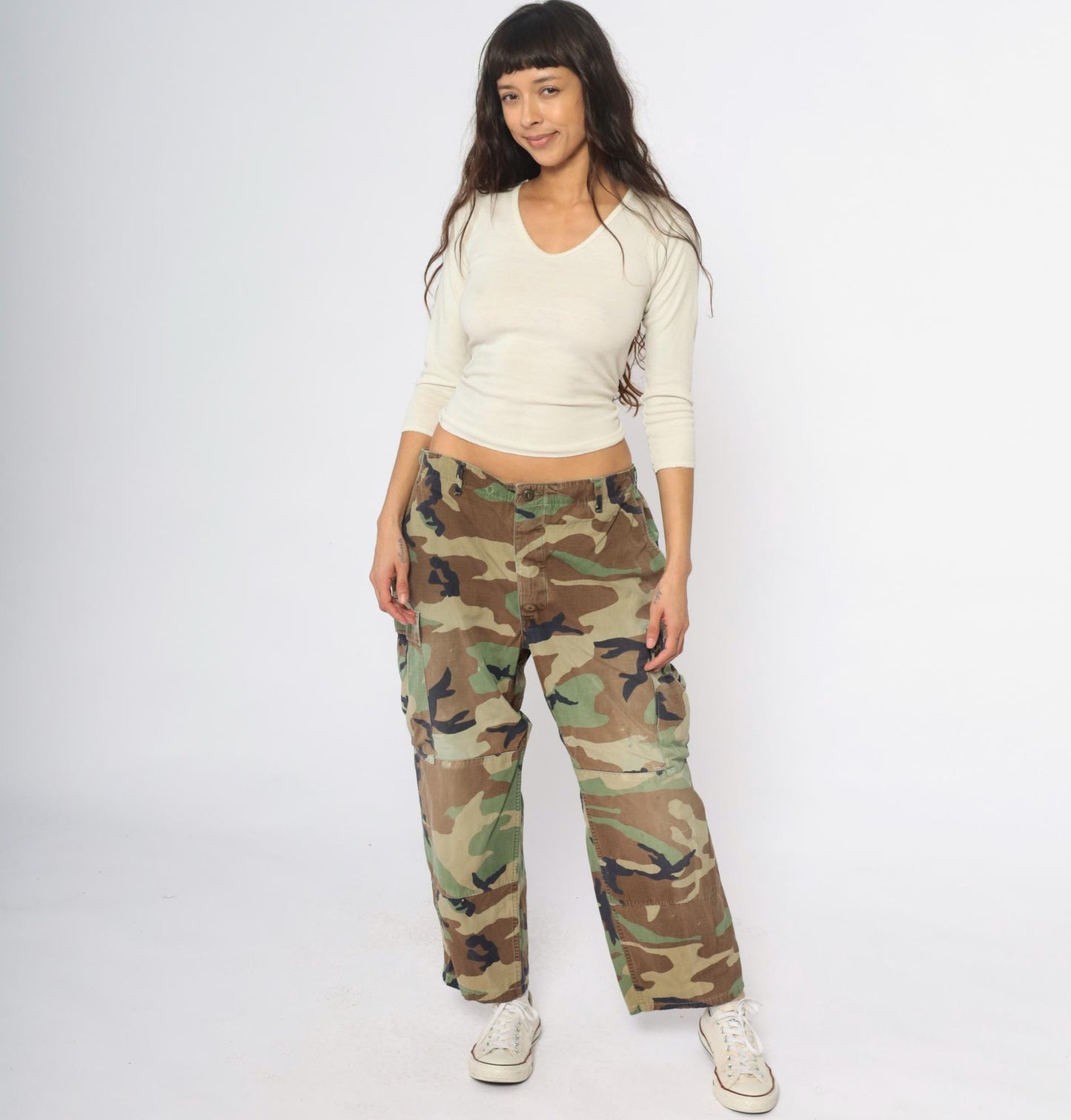 90s Lavas Industries Woodland Camo Cargo Pants Small