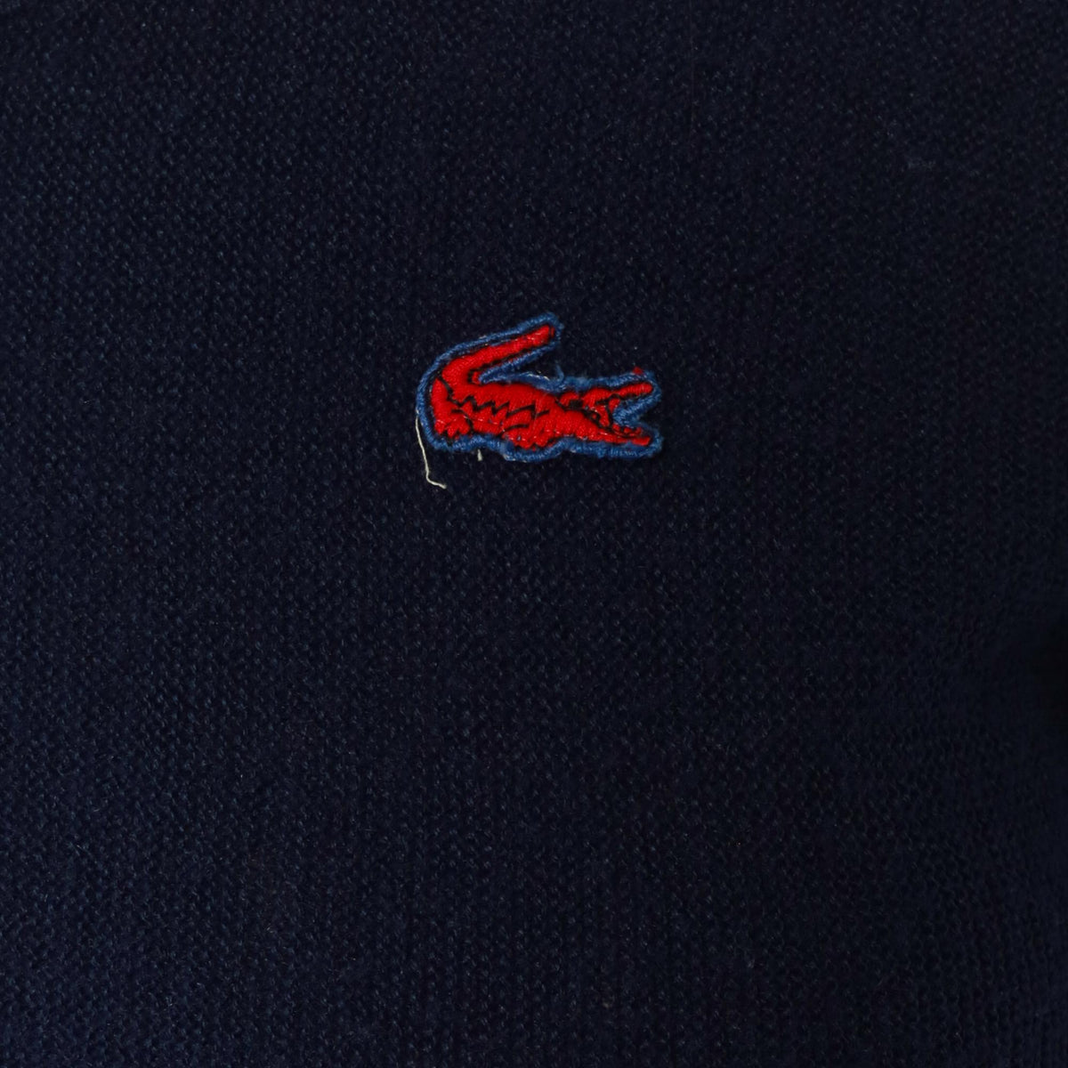 Izod Lacoste Navy Crew Neck Sweater 80s Crocodile Logo Pullover Small