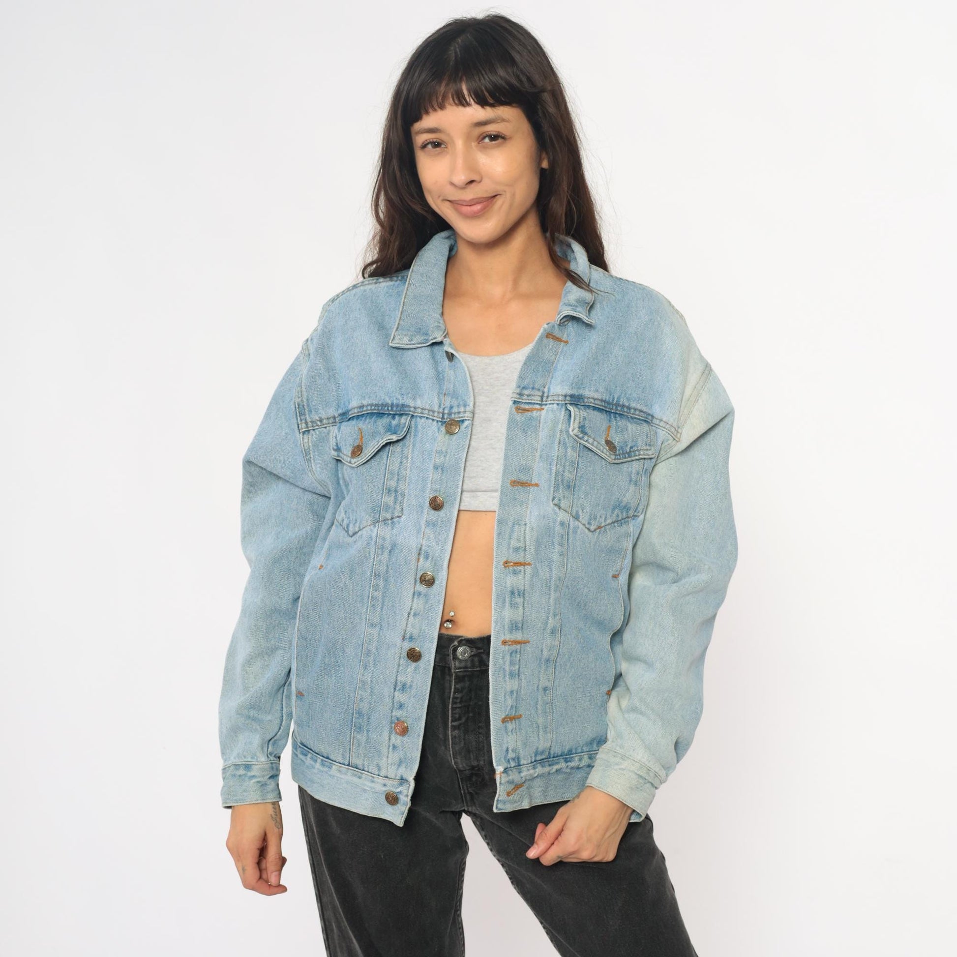 90s Kento's Hawaii Honolulu Light Wash Denim Jacket Embroidered Medium M