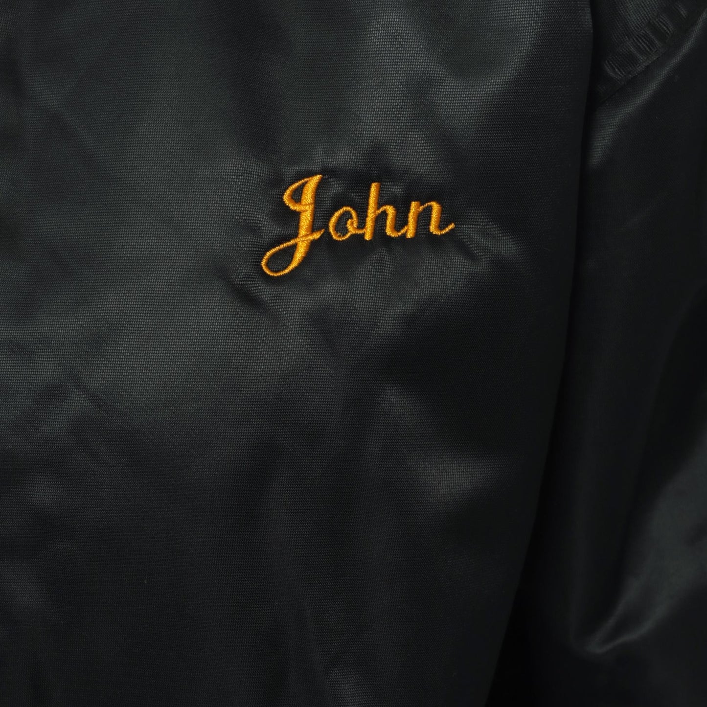 90s Black Satin Bomber Jacket Embroidered Champion Hunt Club Deer Large