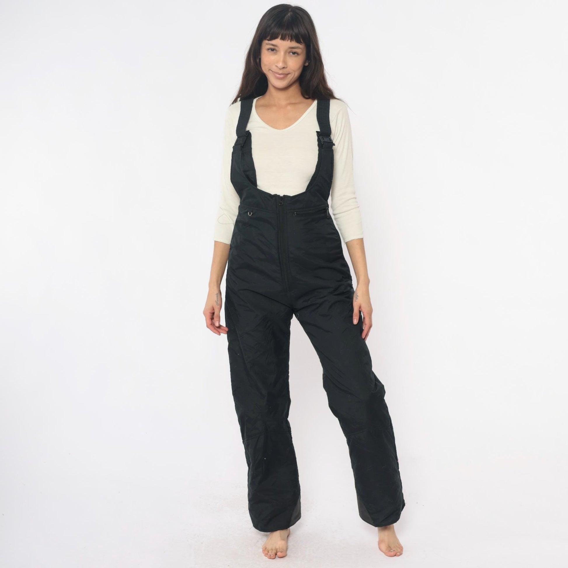 90s Colorado Classics Black Ski Overalls Insulated Snow Pants Small S
