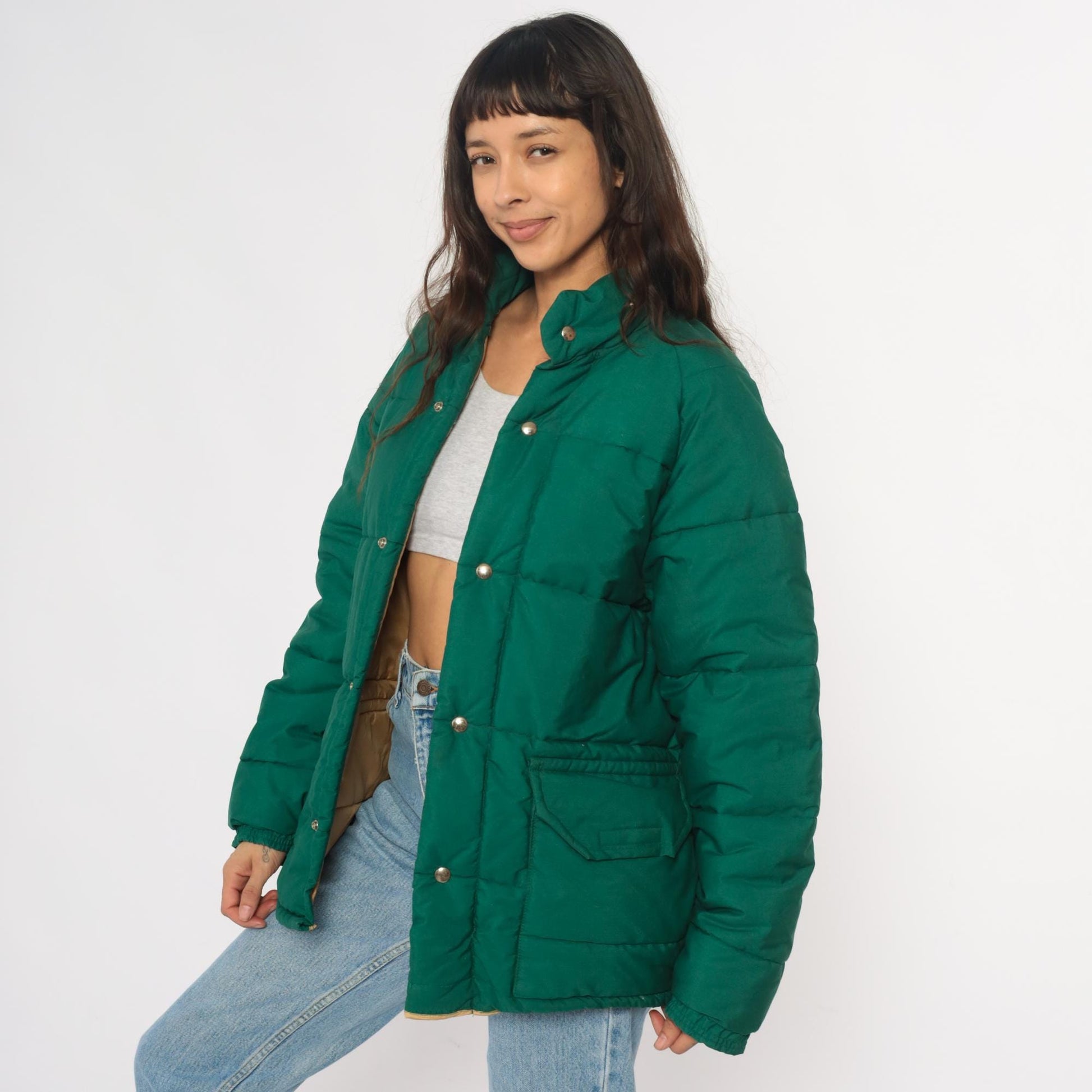 70s Columbia Sportswear Green Quilted Puffer Jacket Unisex Medium