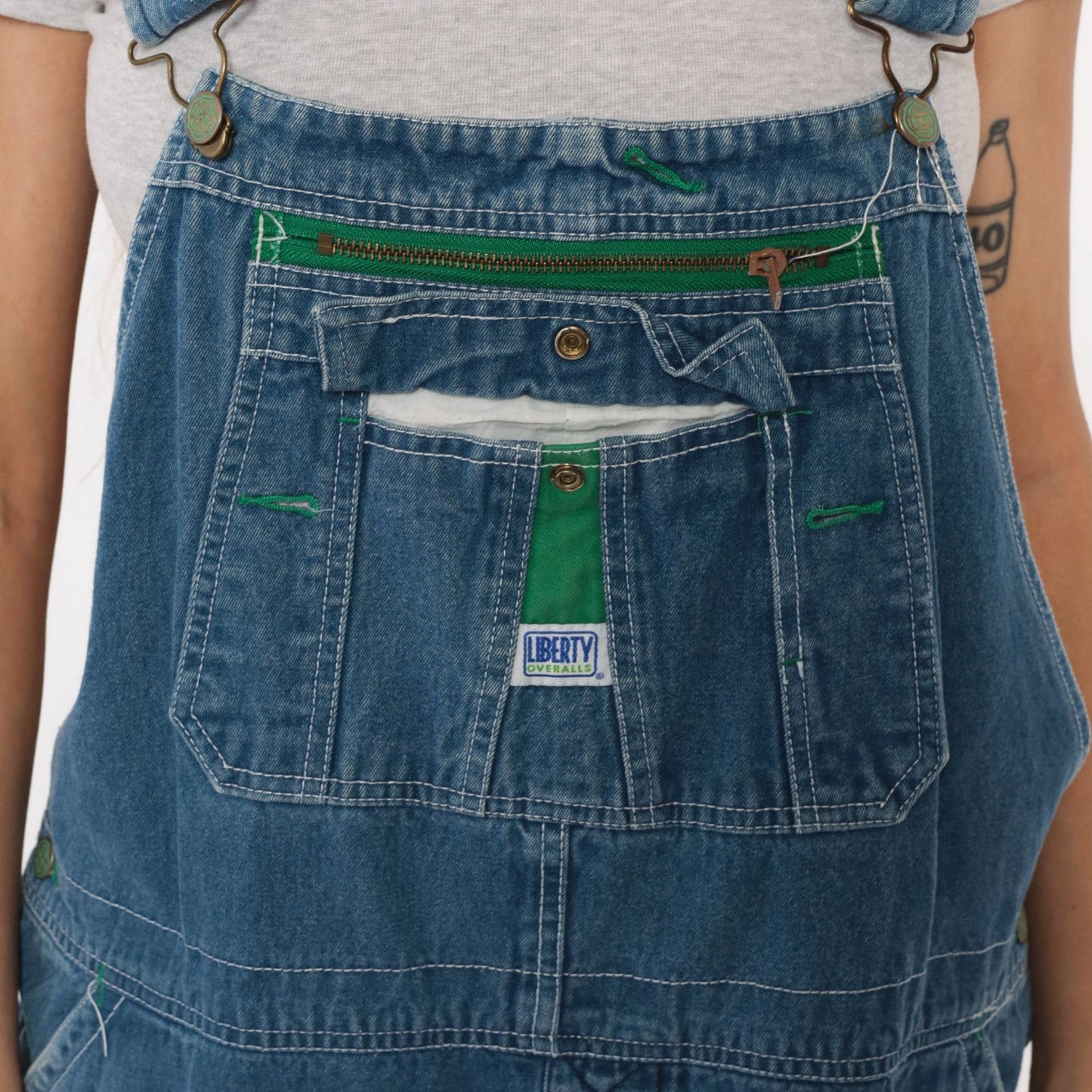 90s Liberty Overalls Medium Wash Denim Unisex Workwear Large L