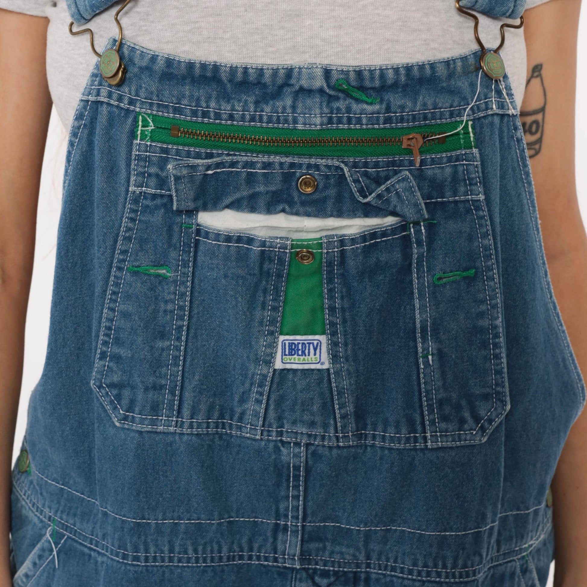 90s Liberty Overalls Medium Wash Denim Unisex Workwear Large L
