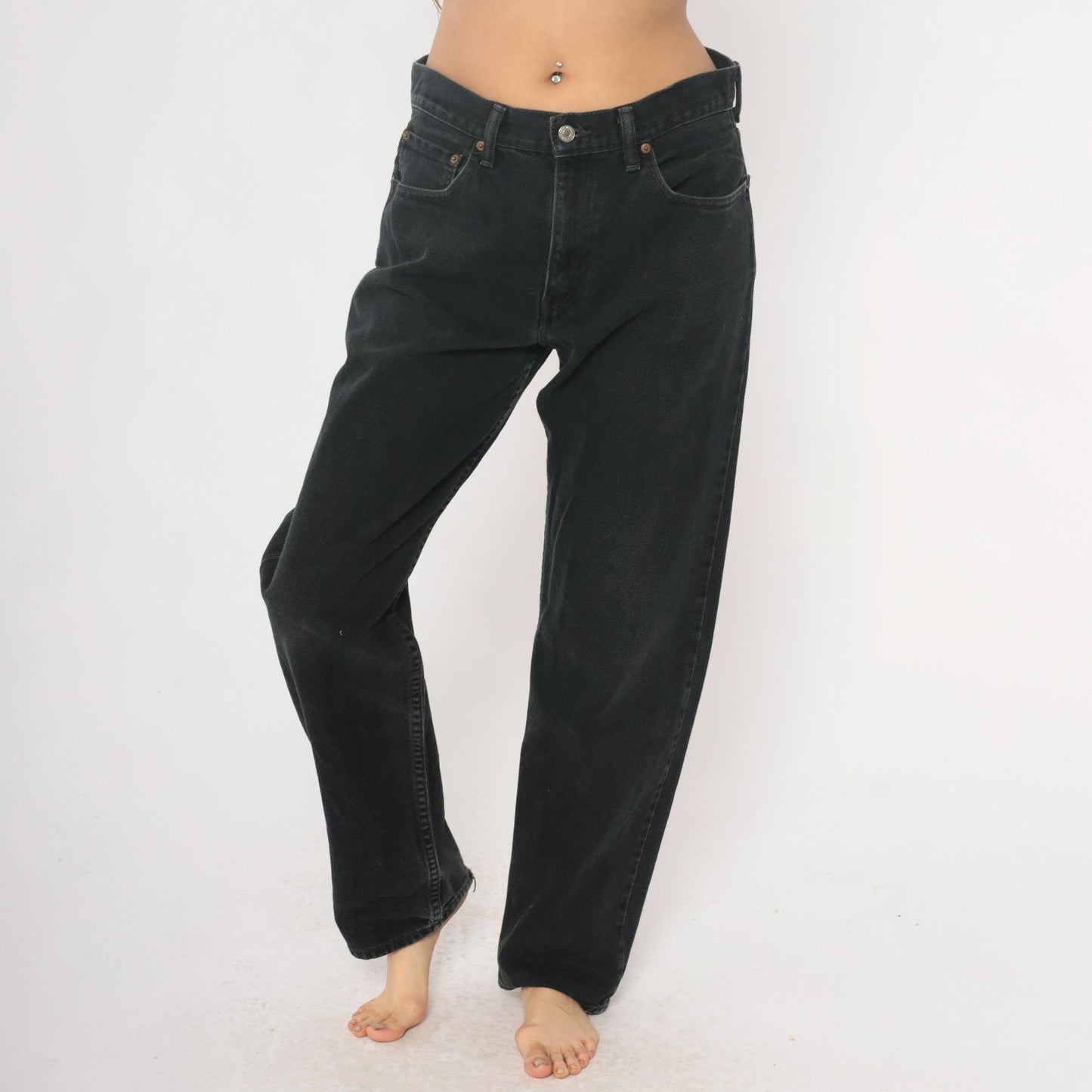 Levi's 550 Black Denim Jeans Y2K Relaxed Fit High Rise 33x34