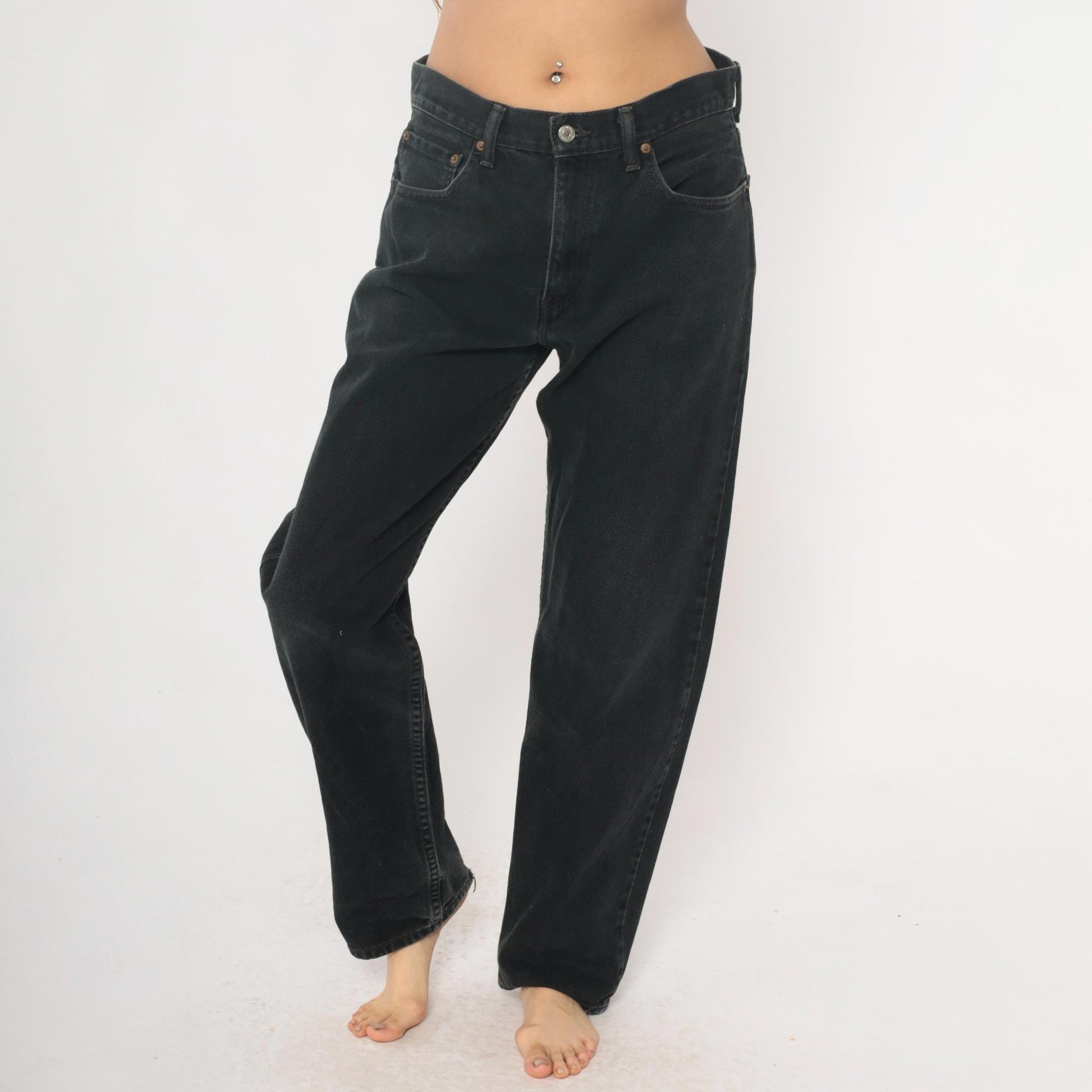 Levi's 550 Black Denim Jeans Y2K Relaxed Fit High Rise 33x34