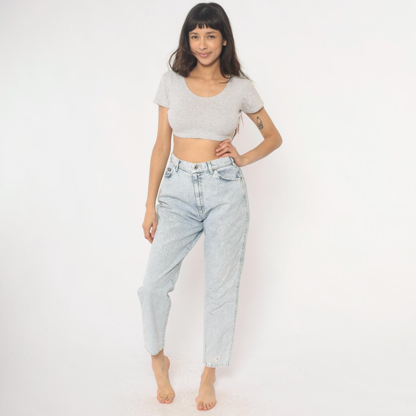 90s Lee Light Wash High Waisted Straight Leg Mom Jeans Small