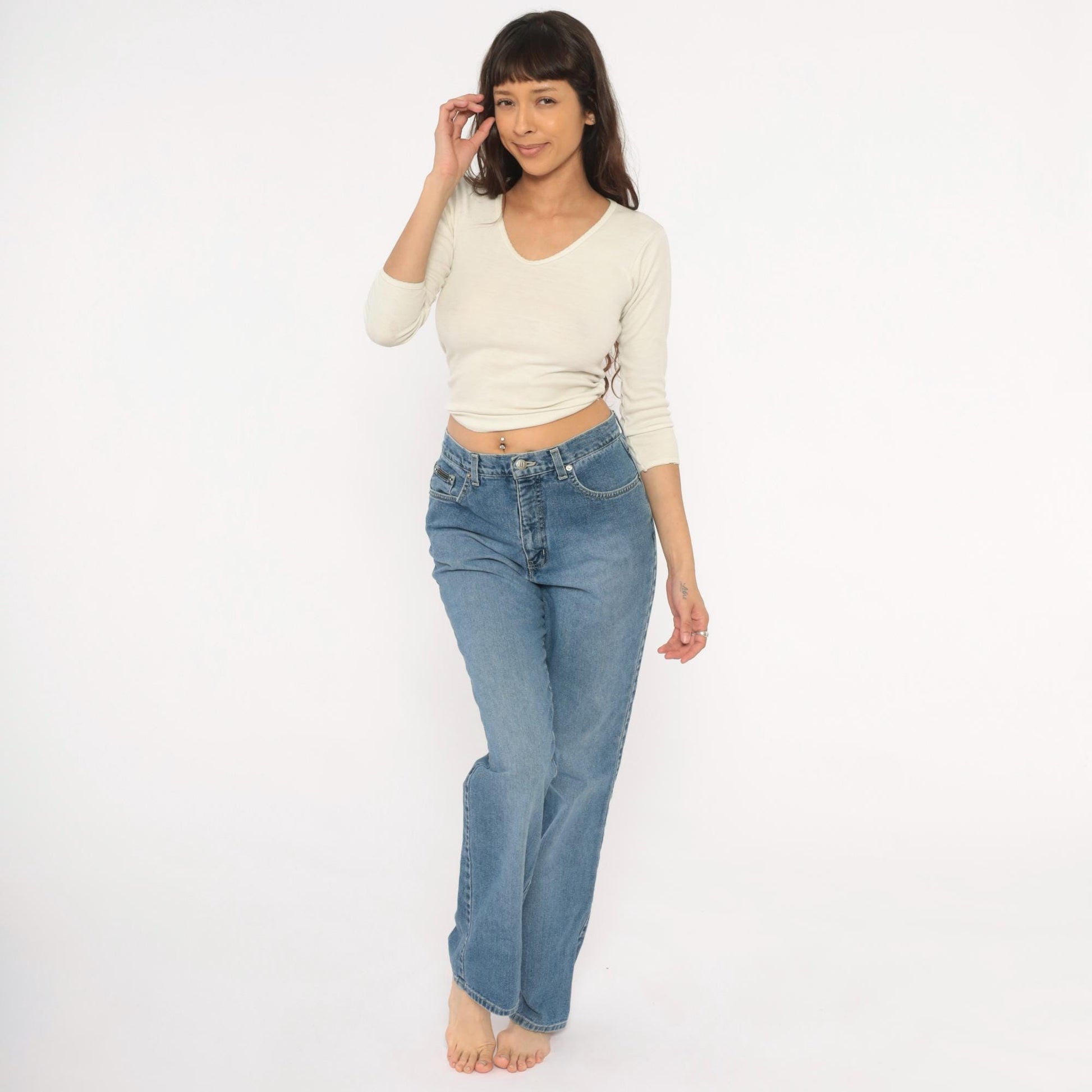 Y2K New York Jeans Bootcut High Rise Medium Wash Denim Large L