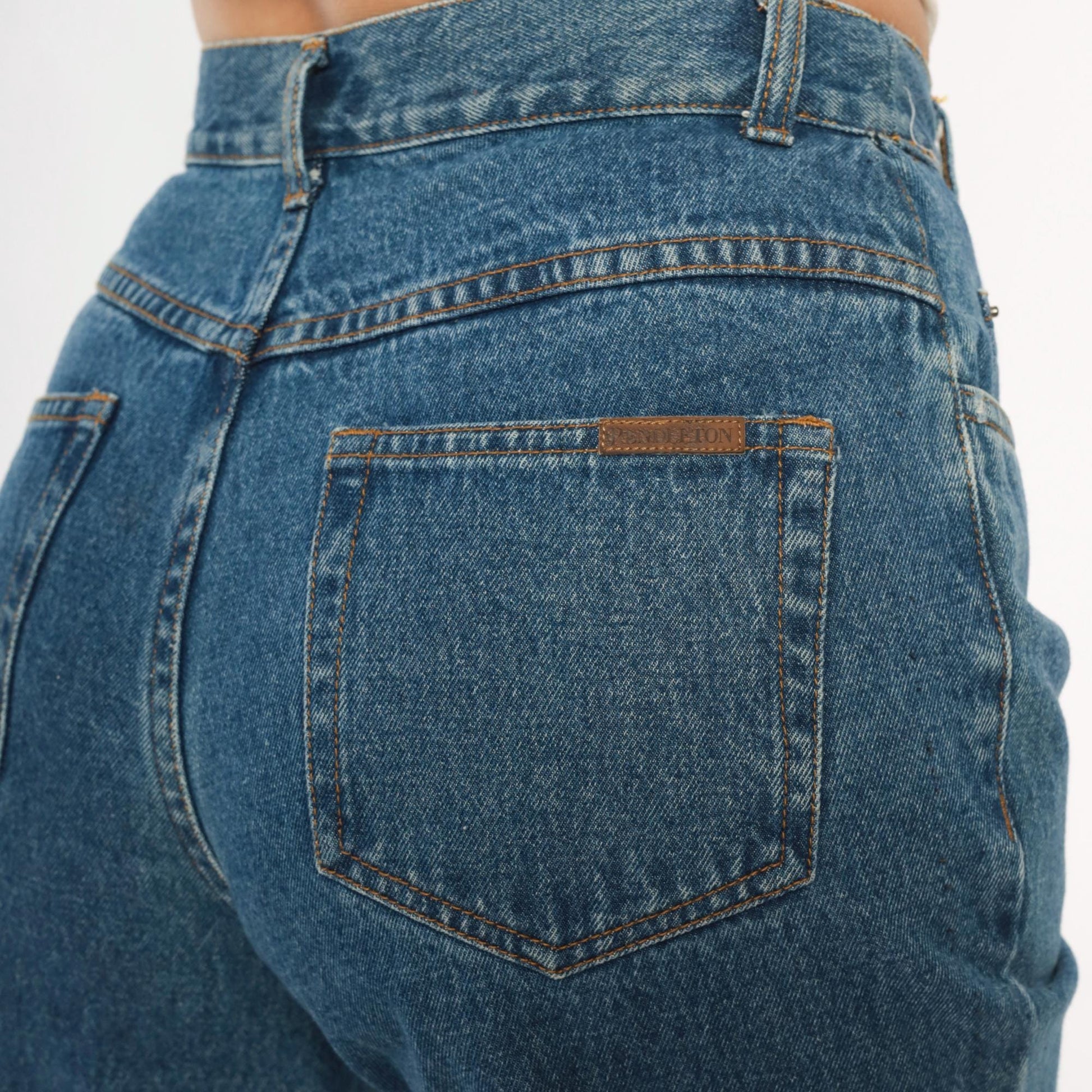 Y2K Pendleton Wide Leg Cropped Jeans High Waist Medium Blue Denim Small