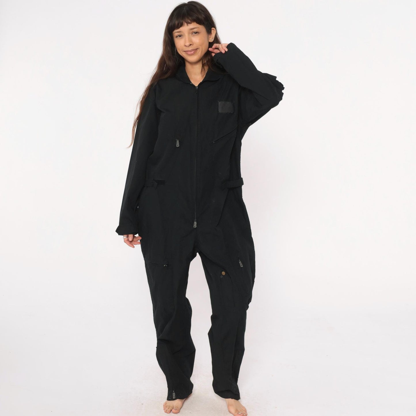 Y2K Black Roth Co Coveralls Zip Front Utilitarian Jumpsuit Medium M