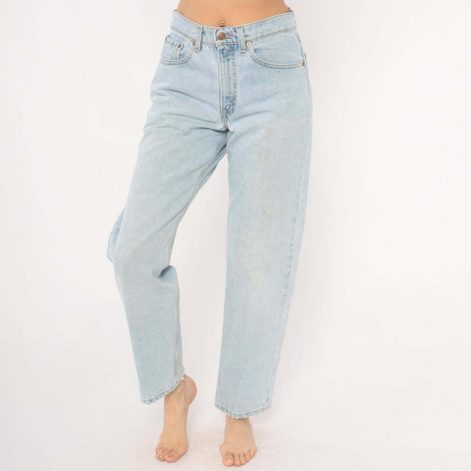 90s Levi's 555 Light Wash High Waisted Straight Leg Jeans 31 30